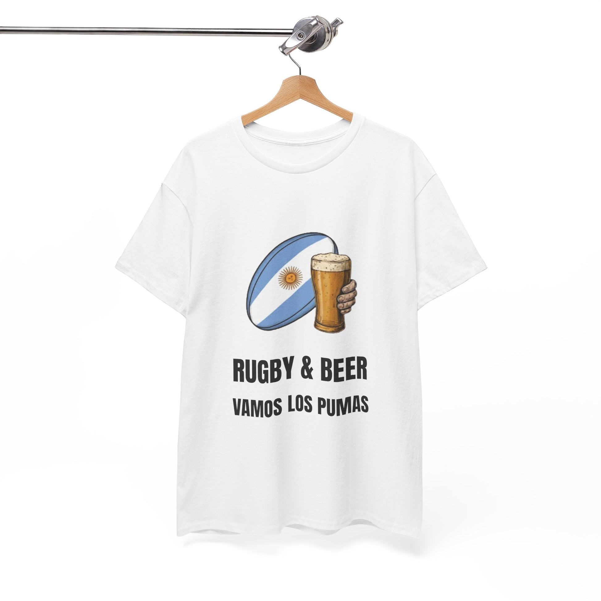 Argentina Rugby & Beer T-Shirt - Vamos Los Pumas Fan Tee | Match Day Apparel - Rugby & Beer