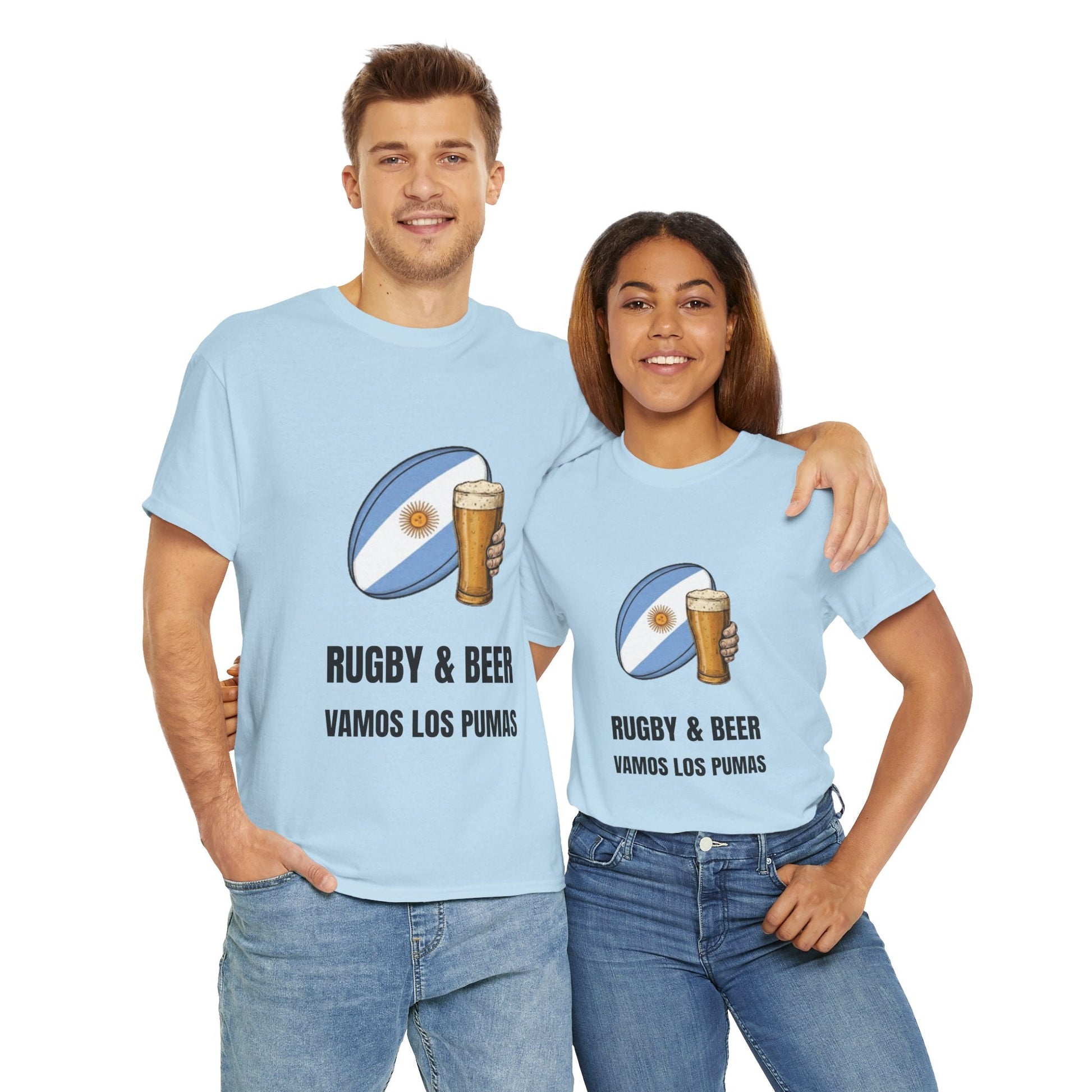 Argentina Rugby & Beer T-Shirt - Vamos Los Pumas Fan Tee | Match Day Apparel - Rugby & Beer