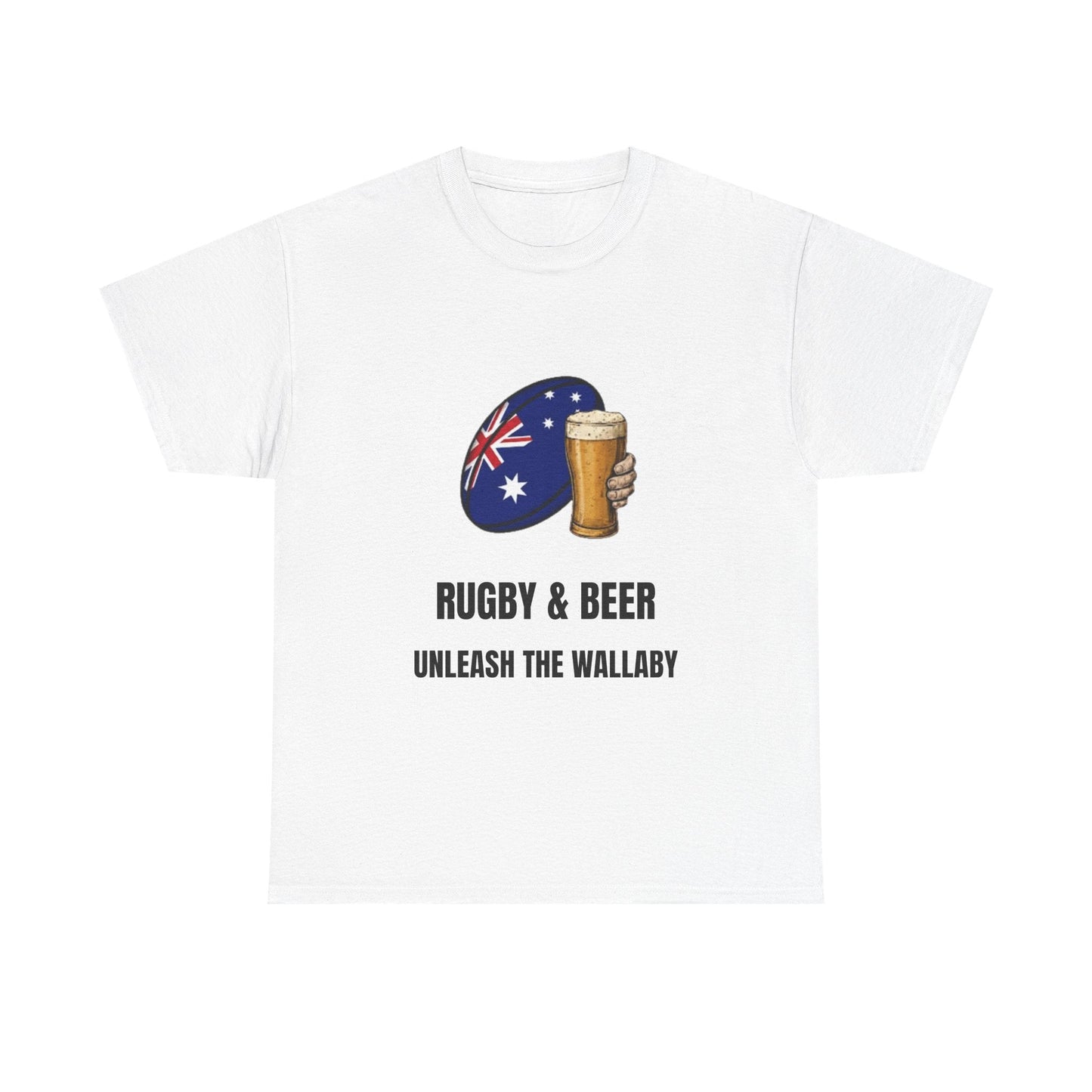 Australia Rugby & Beer T-Shirt - Unleash the Wallaby Fan Tee | Match Day Apparel - Rugby & Beer