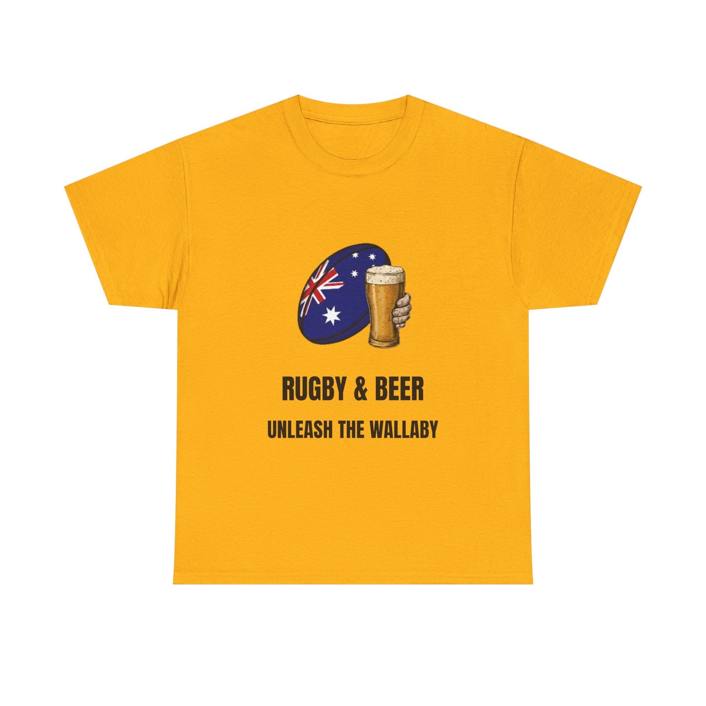 Australia Rugby & Beer T-Shirt - Unleash the Wallaby Fan Tee | Match Day Apparel - Rugby & Beer