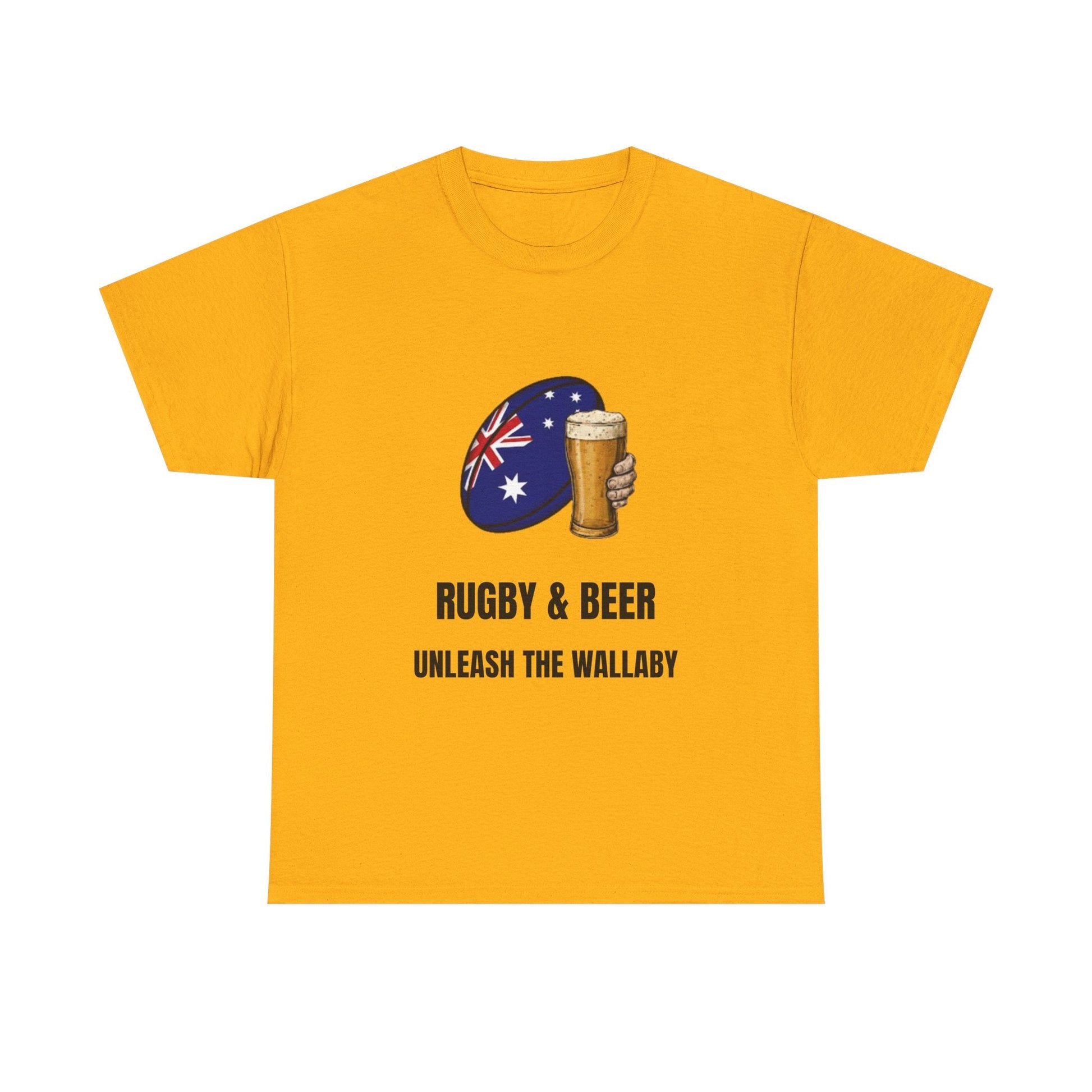 Australia Rugby & Beer T-Shirt - Unleash the Wallaby Fan Tee | Match Day Apparel - Rugby & Beer