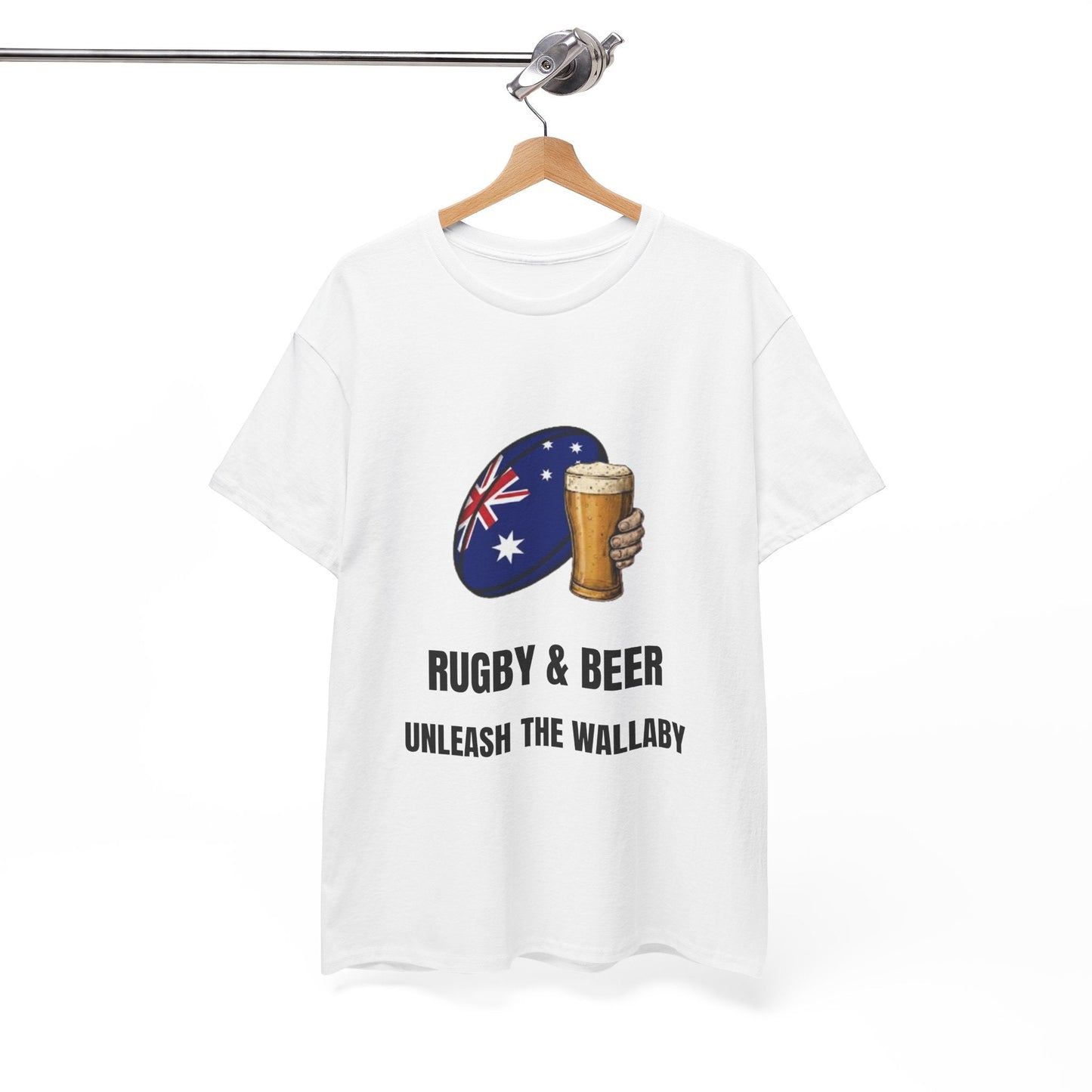 Australia Rugby & Beer T-Shirt - Unleash the Wallaby Fan Tee | Match Day Apparel - Rugby & Beer