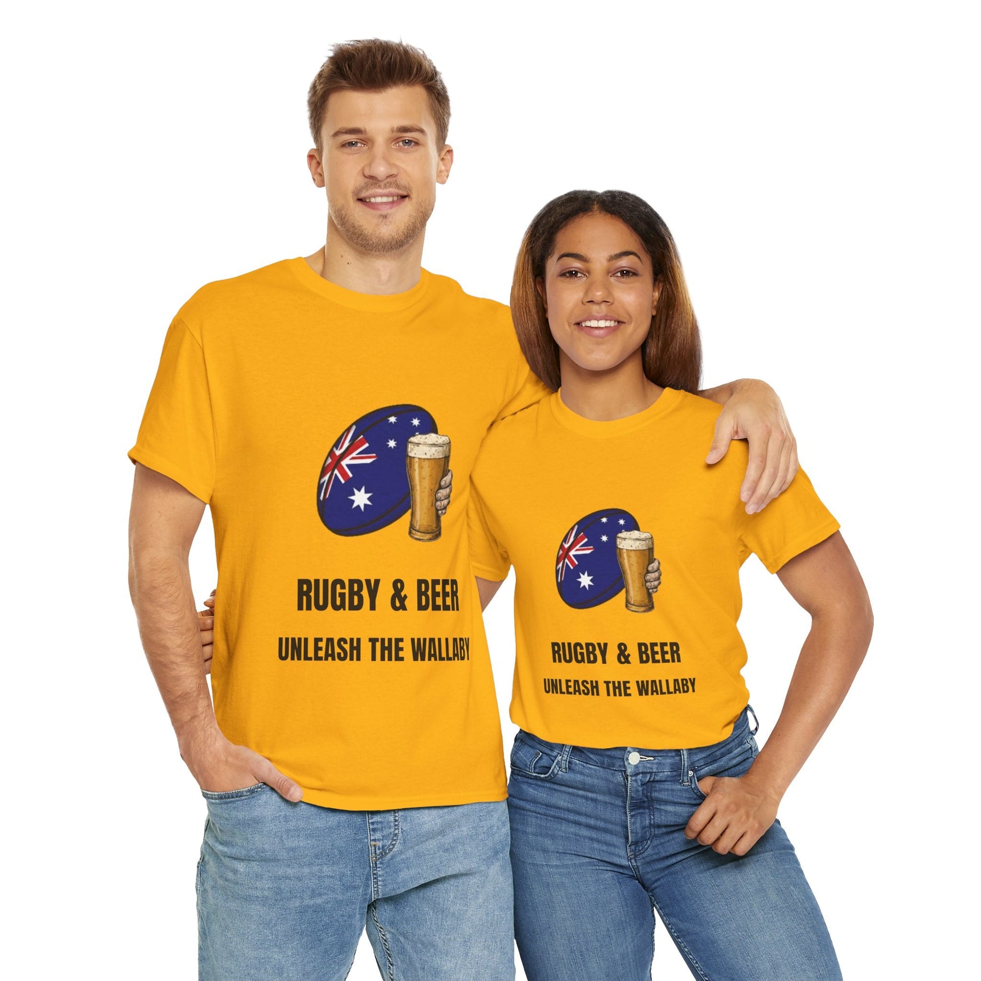 Australia Rugby & Beer T-Shirt - Unleash the Wallaby Fan Tee | Match Day Apparel - Rugby & Beer