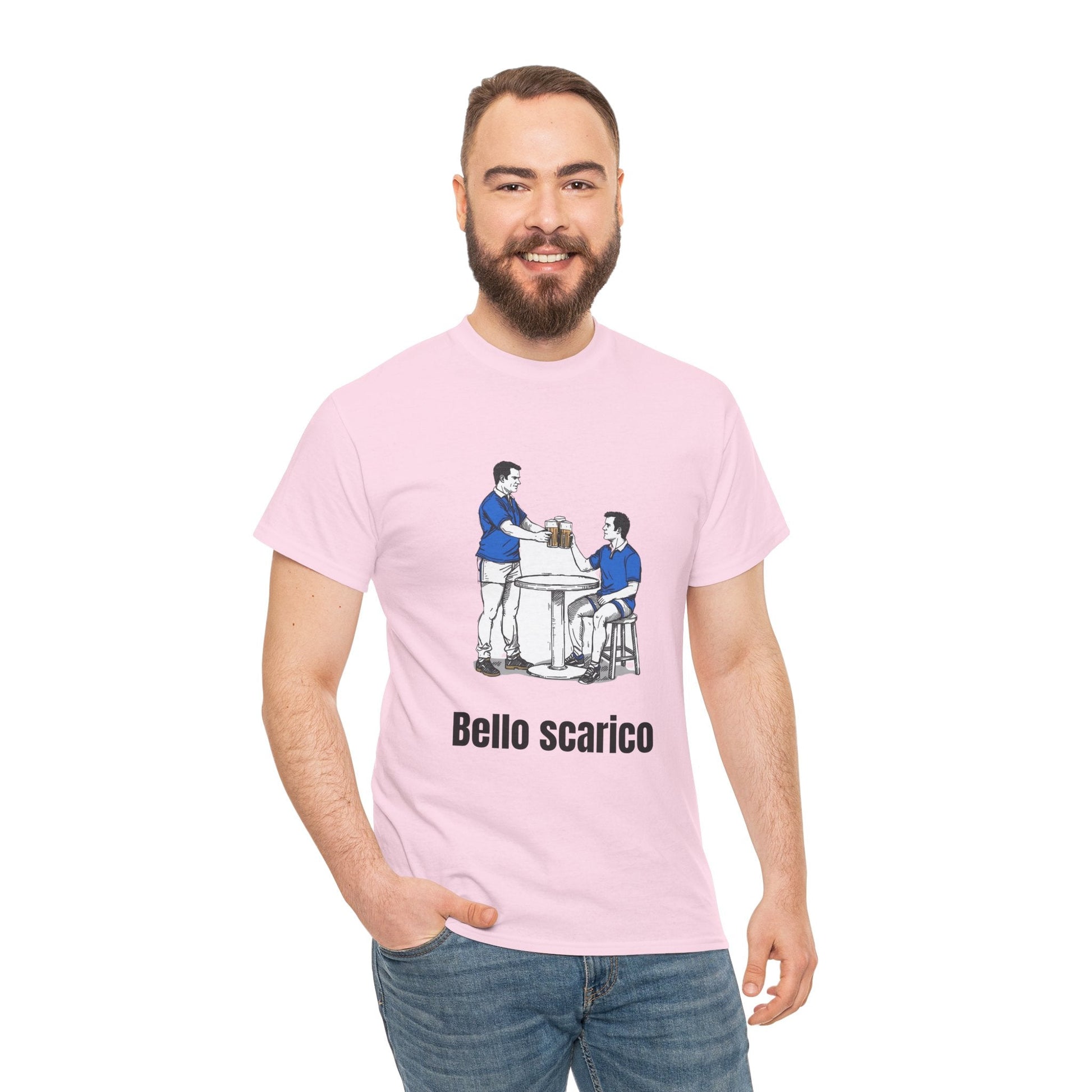 "Bello Scarico" T-Shirt for Italian Rugby Fans - Rugby & Beer