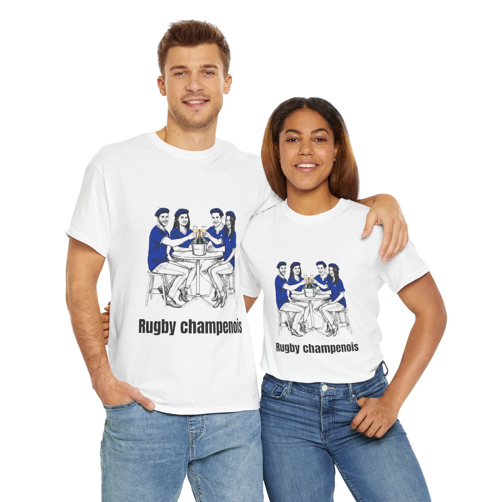 Champagne Rugby T-shirt - Gift for French rugby fans - Rugby & Beer