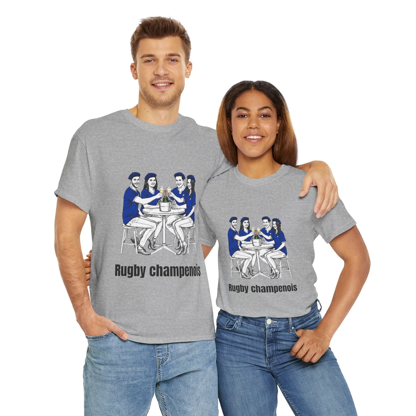 Champagne Rugby T-shirt - Gift for French rugby fans - Rugby & Beer