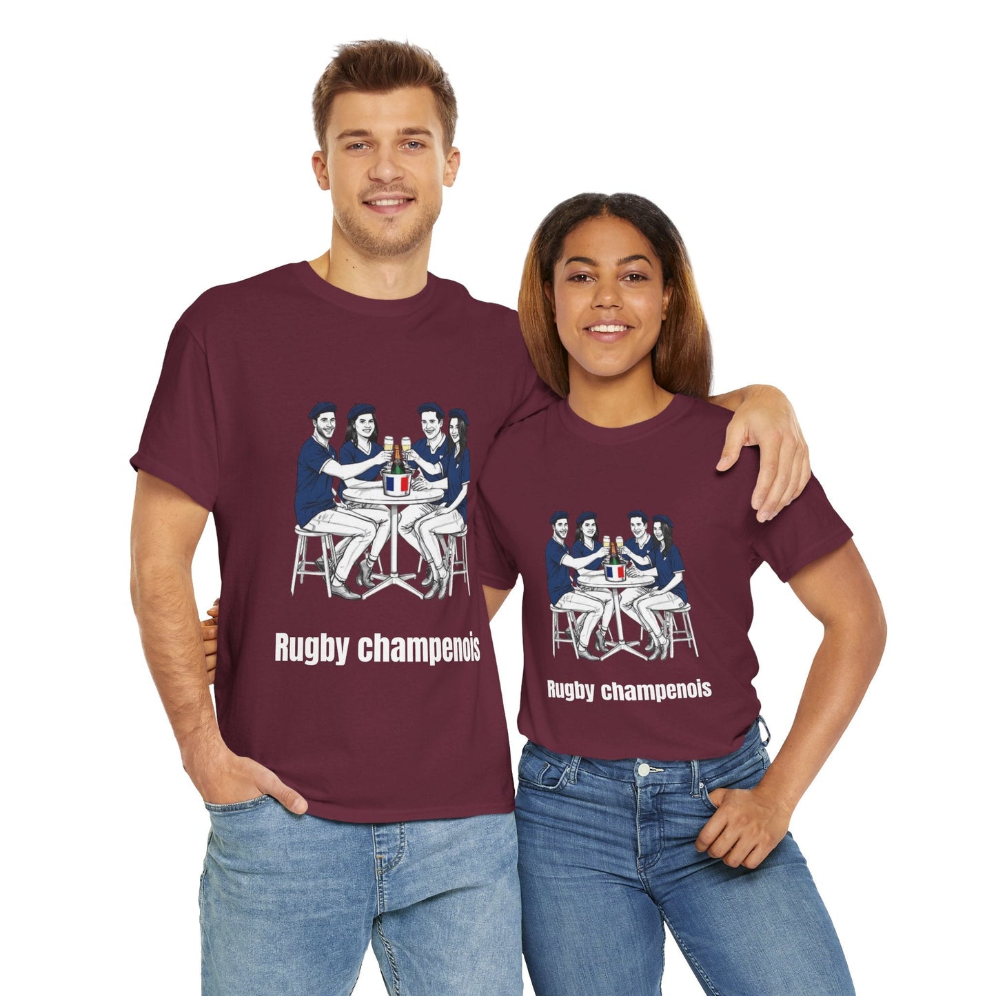Champagne Rugby T-shirt - Gift for French rugby fans - Rugby & Beer