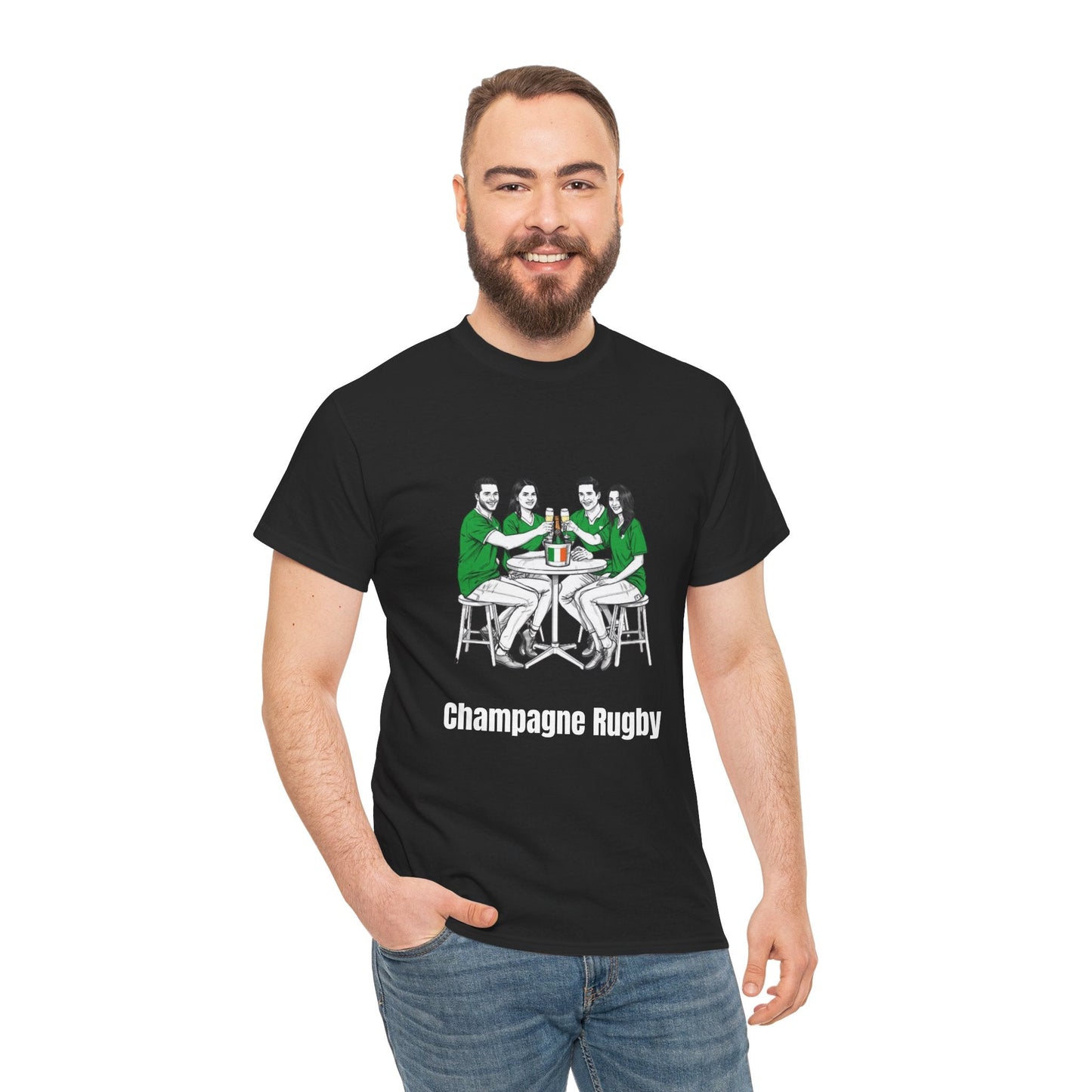 Champagne Rugby T-Shirt – Irish Rugby Fan Gift - Rugby & Beer