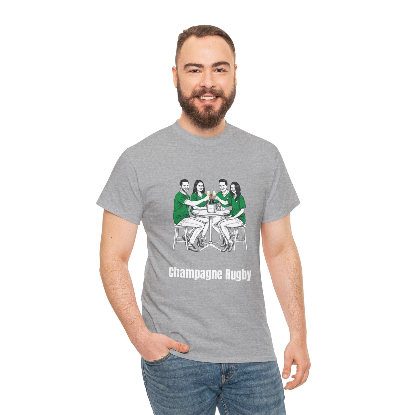 Champagne Rugby T-Shirt – Irish Rugby Fan Gift - Rugby & Beer