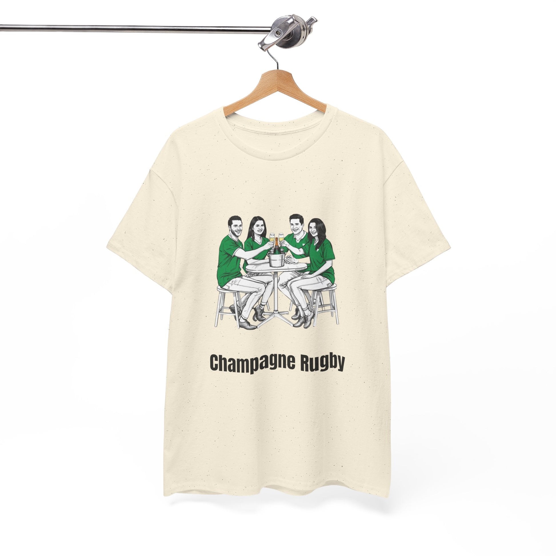 Champagne Rugby T-Shirt – Irish Rugby Fan Gift - Rugby & Beer