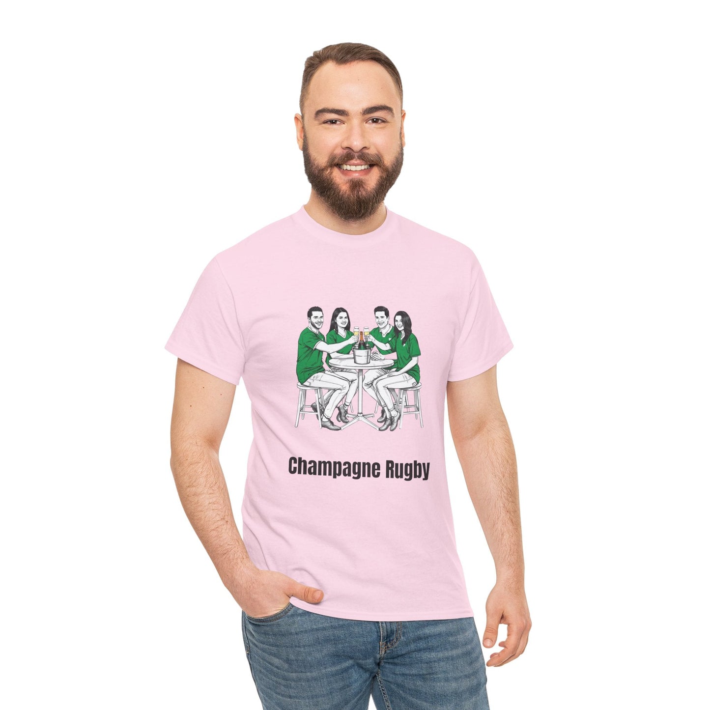 Champagne Rugby T-Shirt – Irish Rugby Fan Gift - Rugby & Beer