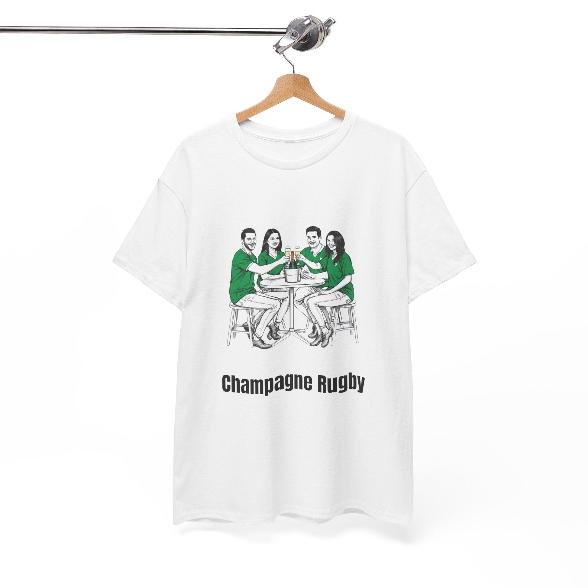 Champagne Rugby T-Shirt – Irish Rugby Fan Gift - Rugby & Beer