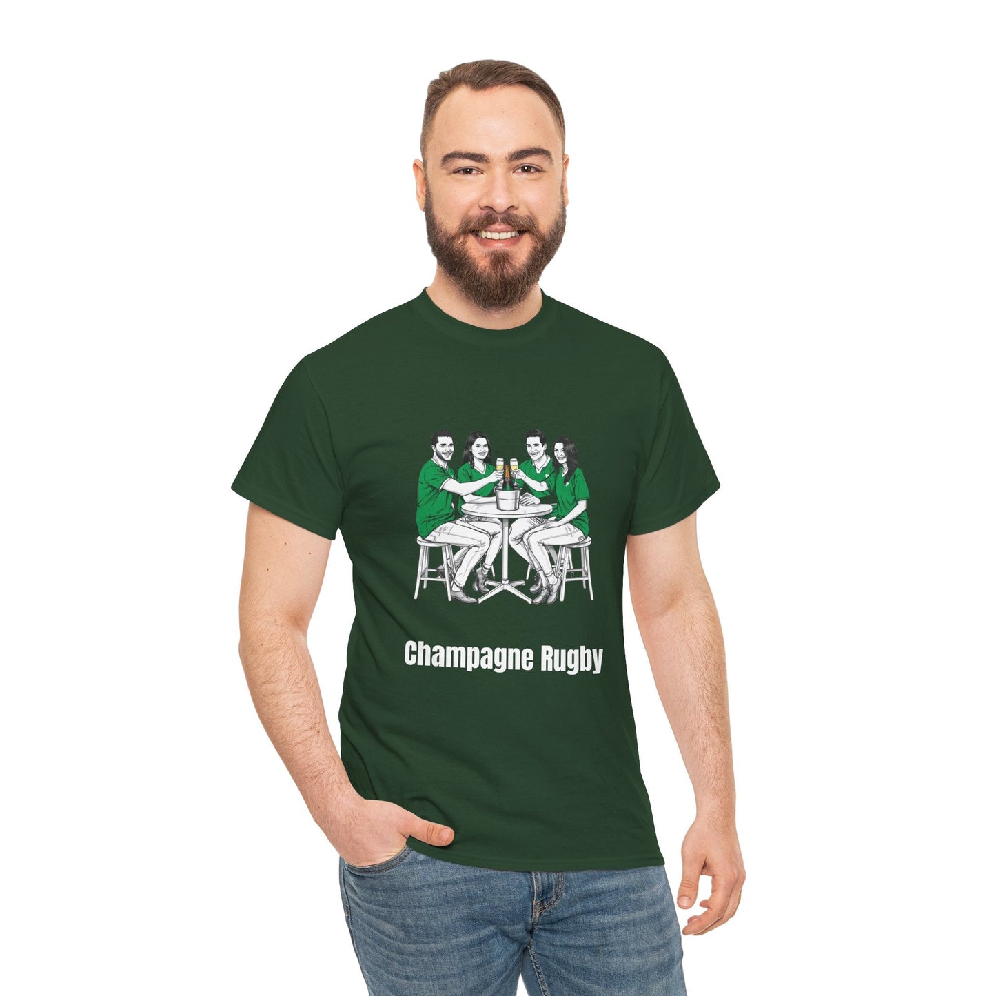 Champagne Rugby T-Shirt – Irish Rugby Fan Gift - Rugby & Beer