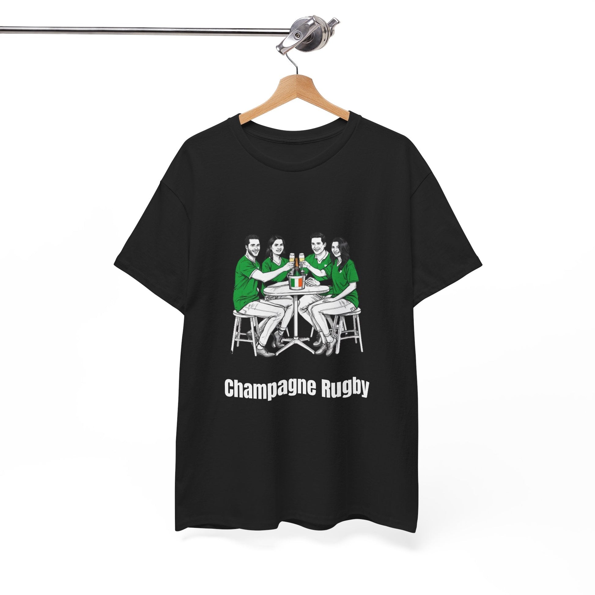 Champagne Rugby T-Shirt – Irish Rugby Fan Gift - Rugby & Beer