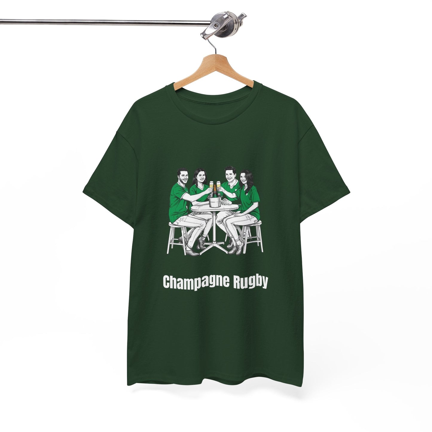 Champagne Rugby T-Shirt – Irish Rugby Fan Gift - Rugby & Beer
