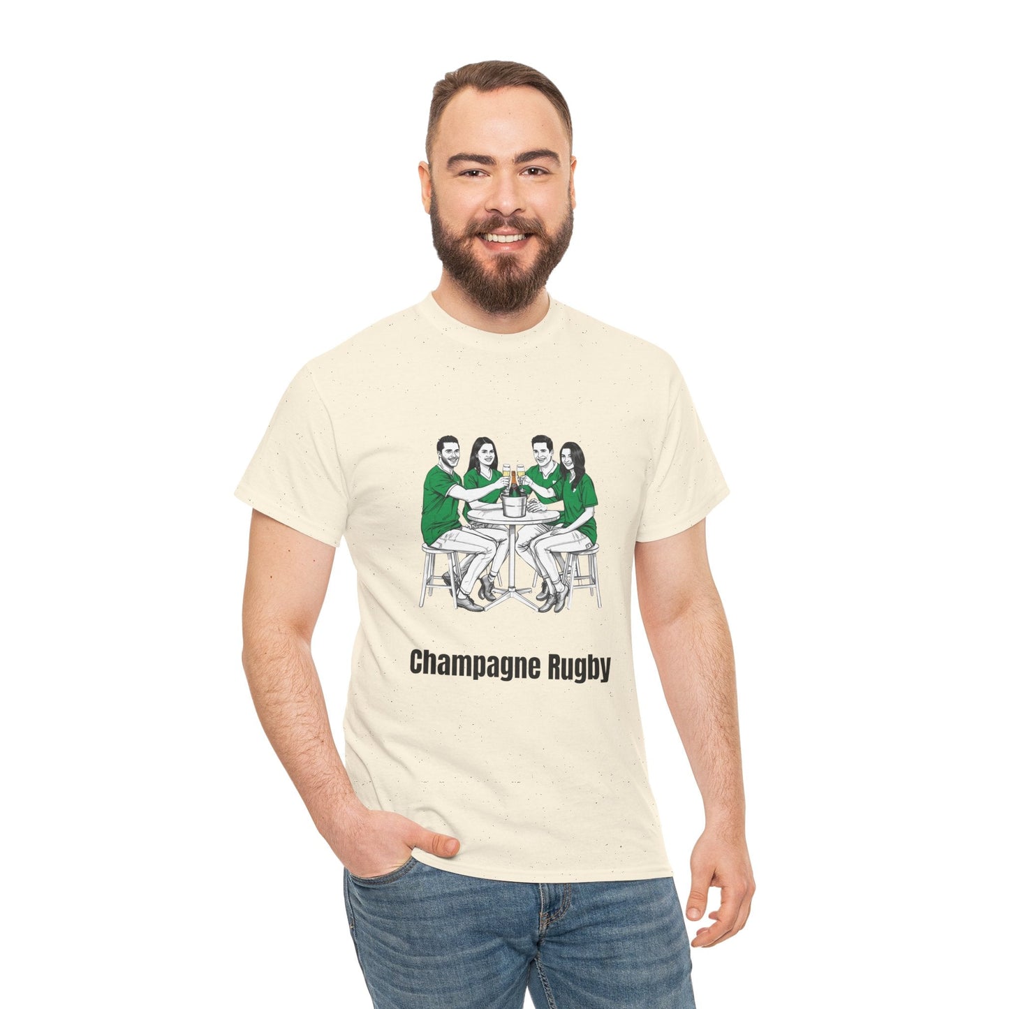 Champagne Rugby T-Shirt – Irish Rugby Fan Gift - Rugby & Beer
