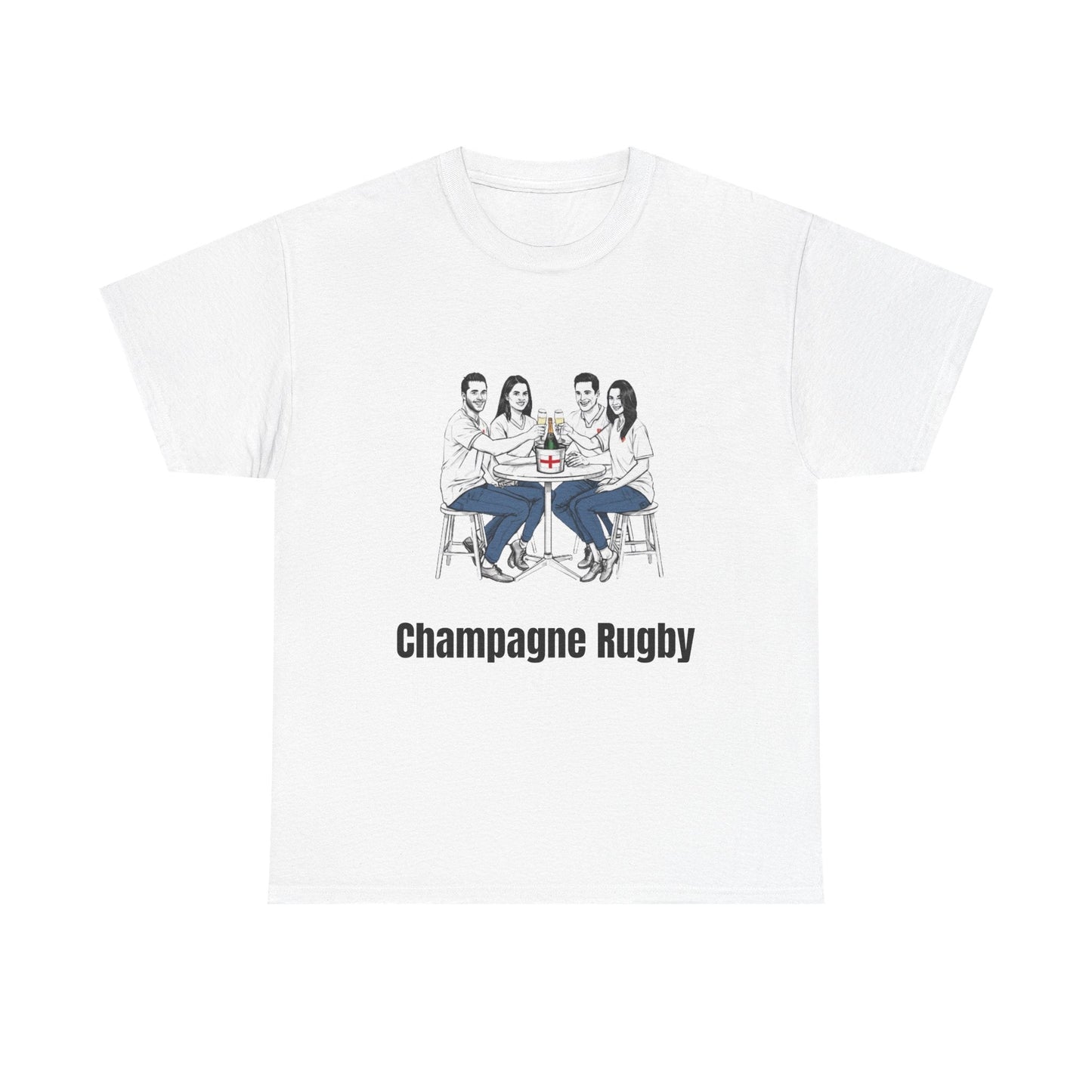 Champagne Rugby T-Shirt - Six Nations English Fan Gift - Rugby & Beer