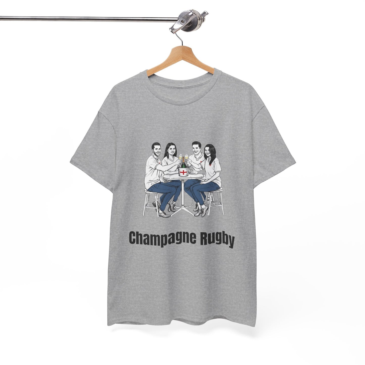 Champagne Rugby T-Shirt - Six Nations English Fan Gift - Rugby & Beer
