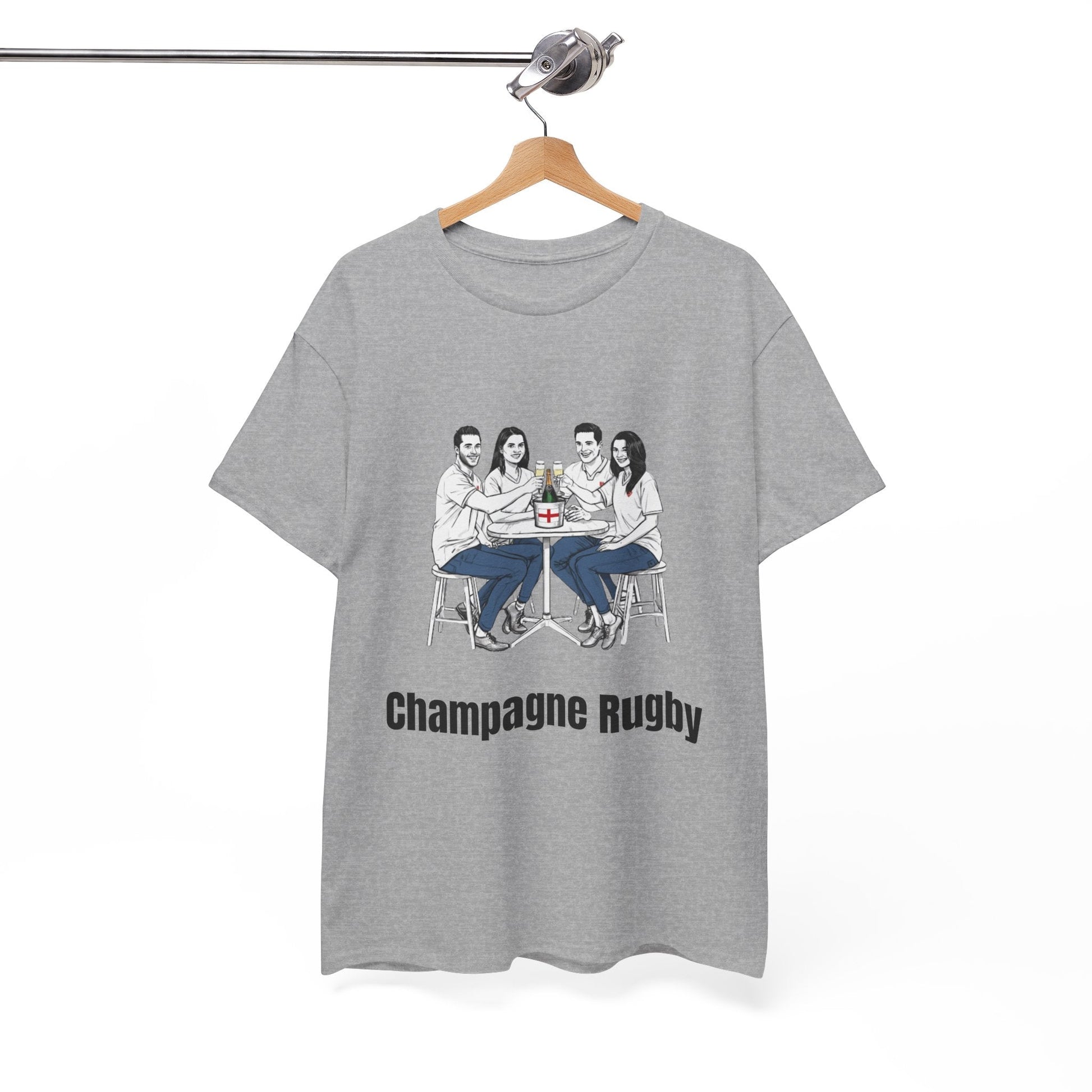 Champagne Rugby T-Shirt - Six Nations English Fan Gift - Rugby & Beer