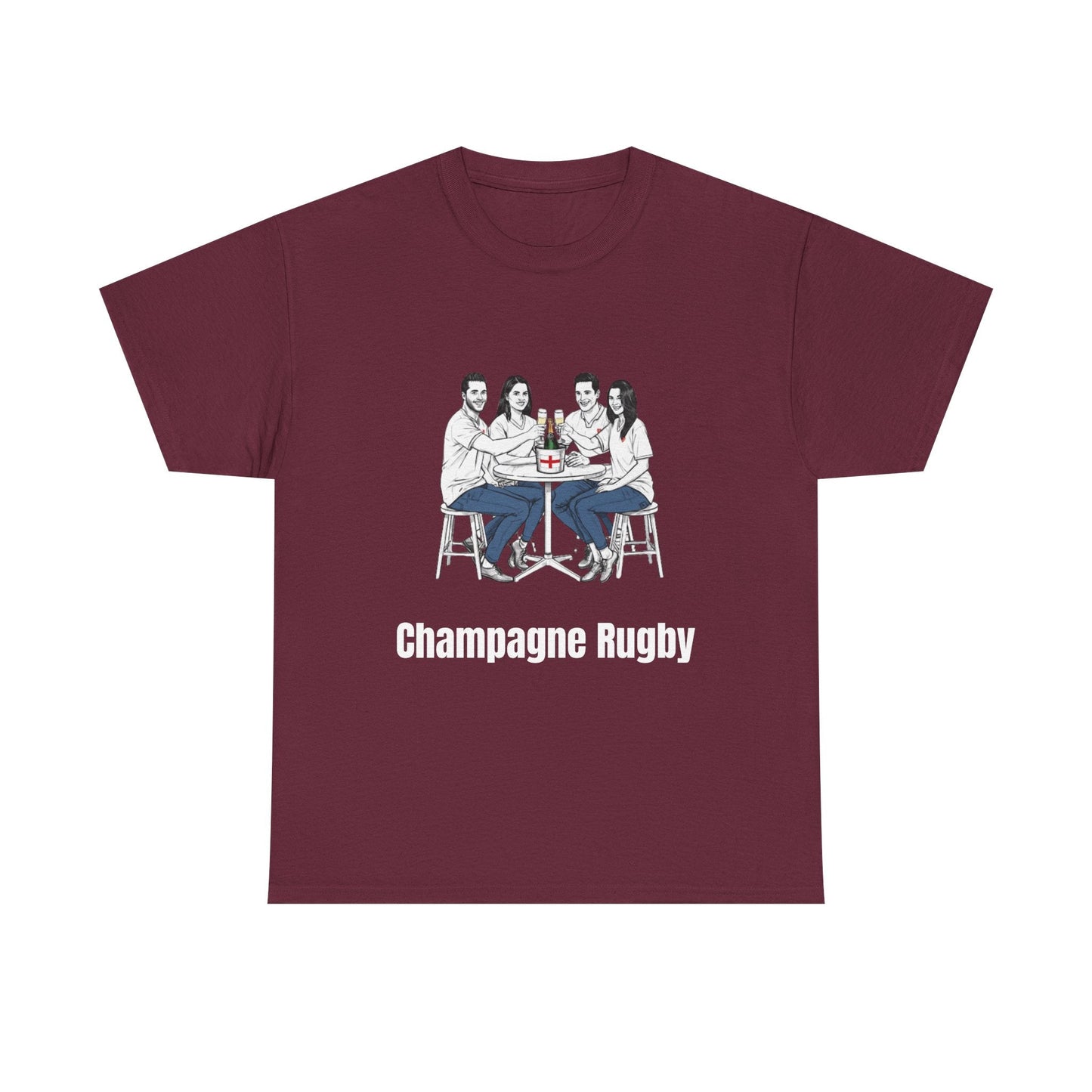 Champagne Rugby T-Shirt - Six Nations English Fan Gift - Rugby & Beer