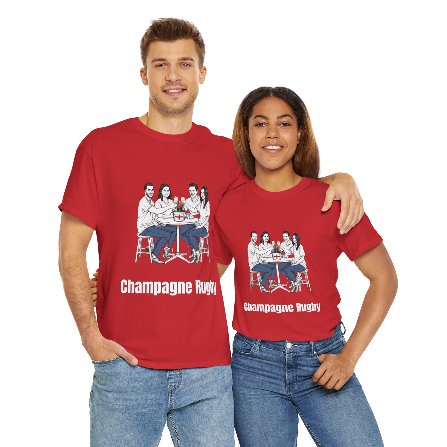 Champagne Rugby T-Shirt - Six Nations English Fan Gift - Rugby & Beer