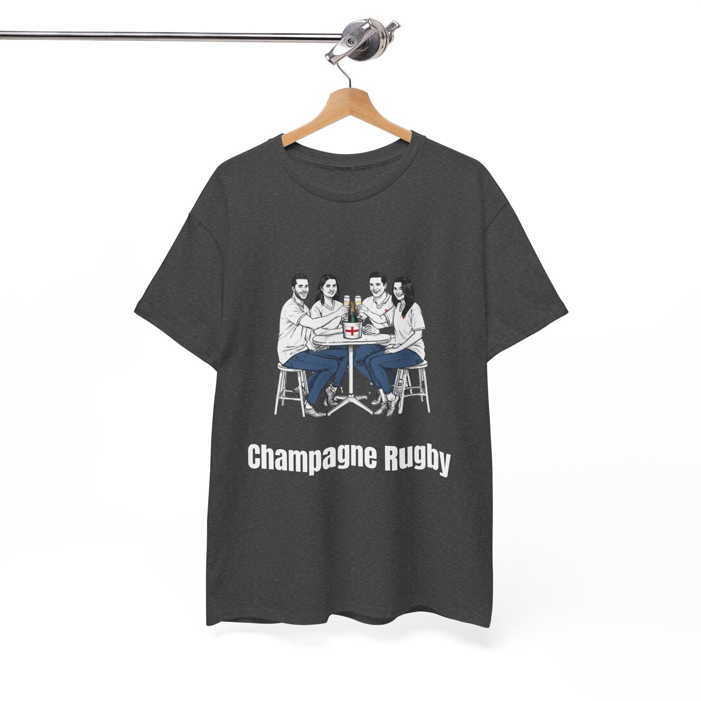 Champagne Rugby T-Shirt - Six Nations English Fan Gift - Rugby & Beer