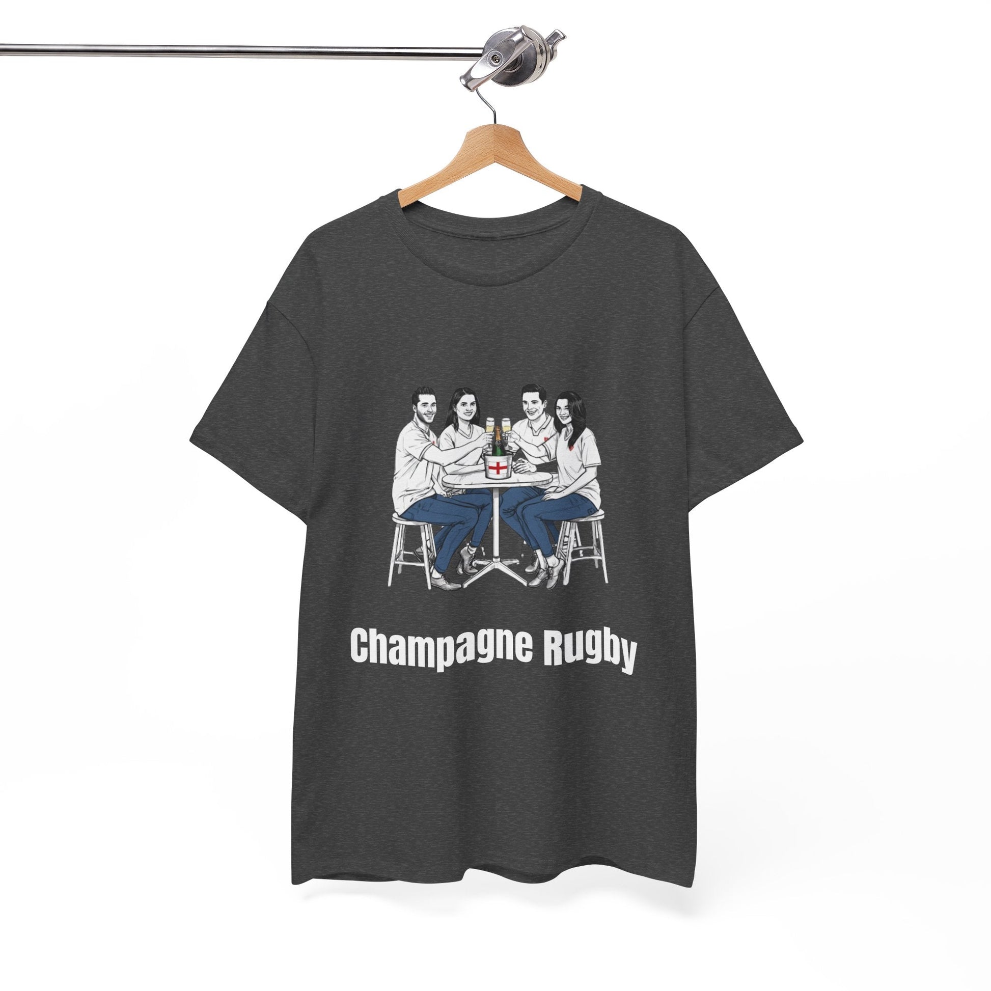 Champagne Rugby T-Shirt - Six Nations English Fan Gift - Rugby & Beer