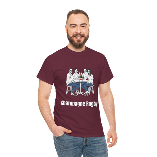 Champagne Rugby T-Shirt - Six Nations English Fan Gift - Rugby & Beer