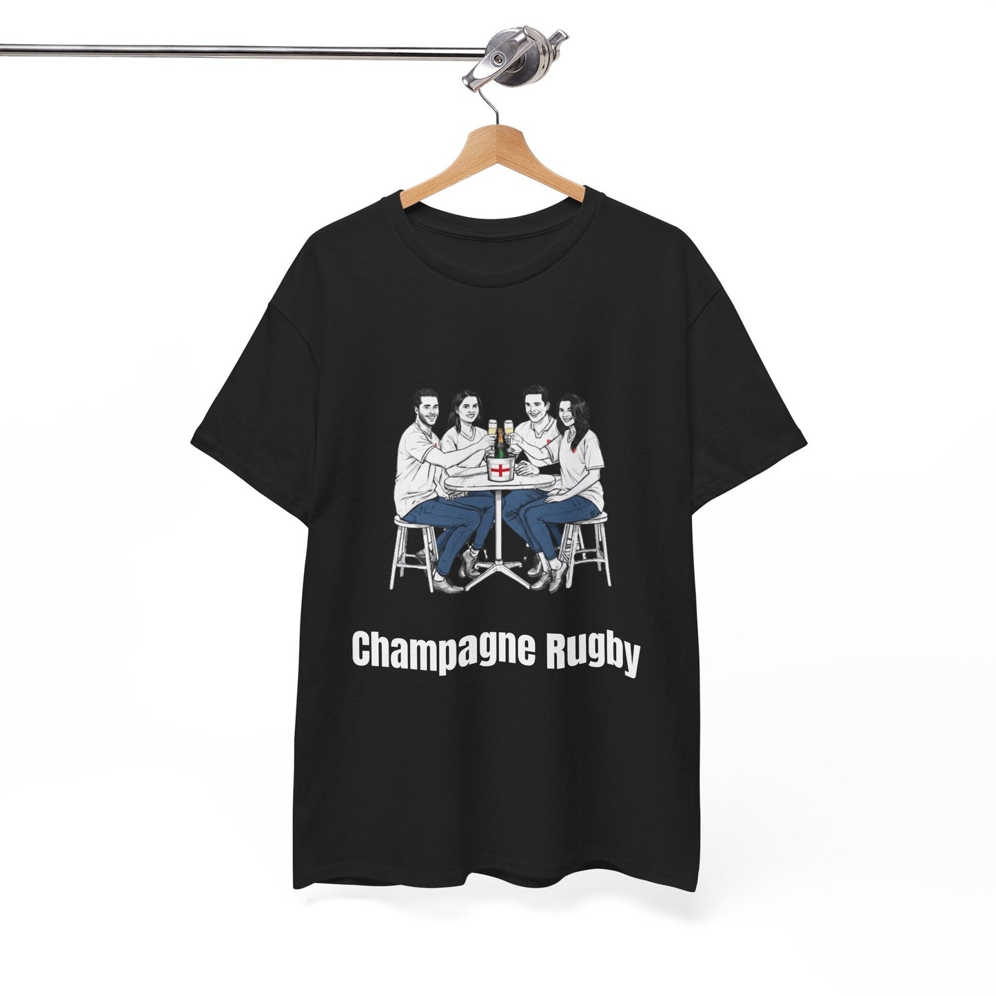 Champagne Rugby T-Shirt - Six Nations English Fan Gift - Rugby & Beer