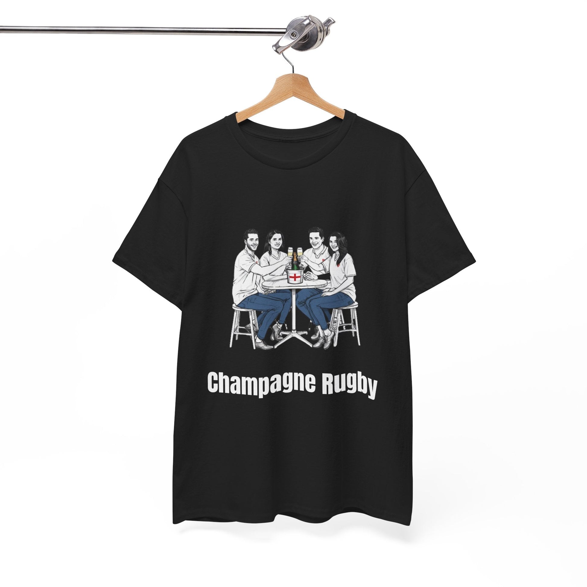 Champagne Rugby T-Shirt - Six Nations English Fan Gift - Rugby & Beer