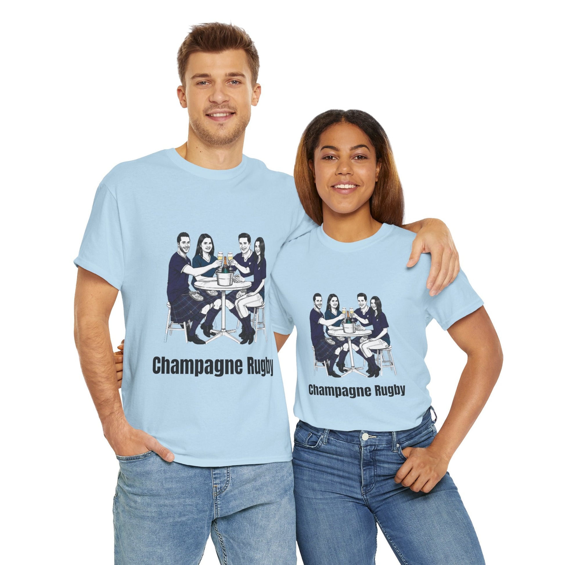 Champagne Rugby T-Shirt – Six Nations Scotland Fan Gift - Rugby & Beer