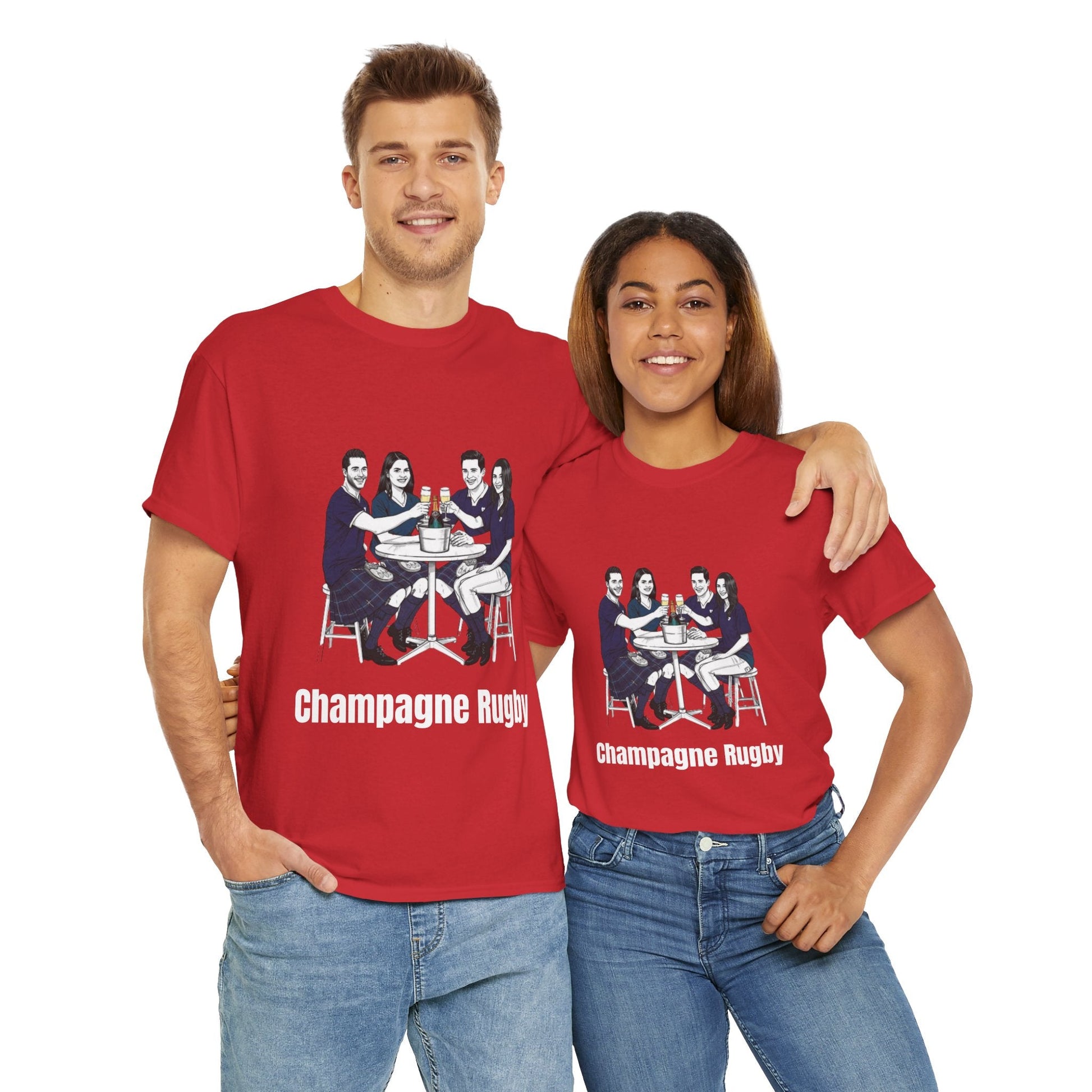 Champagne Rugby T-Shirt – Six Nations Scotland Fan Gift - Rugby & Beer