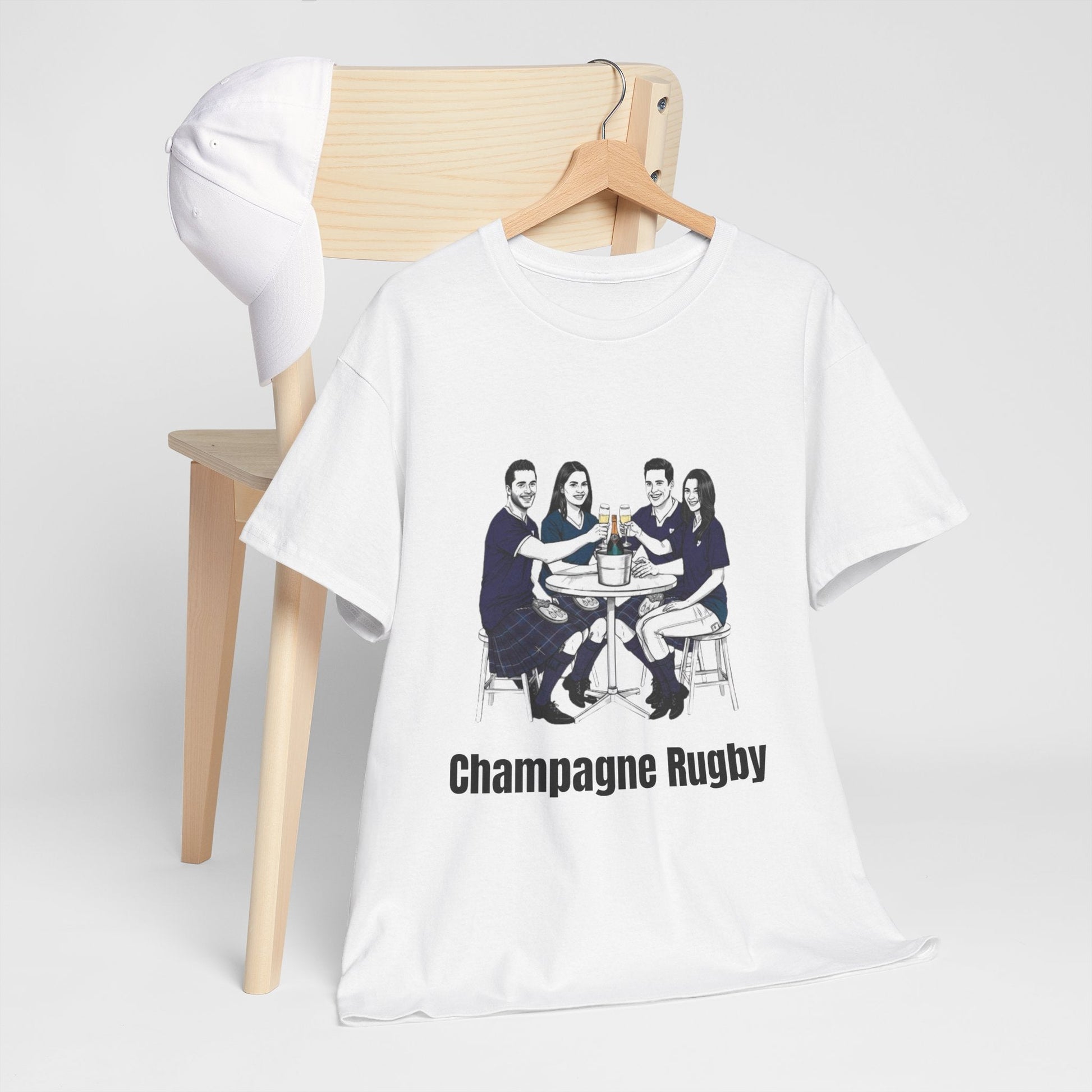 Champagne Rugby T-Shirt – Six Nations Scotland Fan Gift - Rugby & Beer