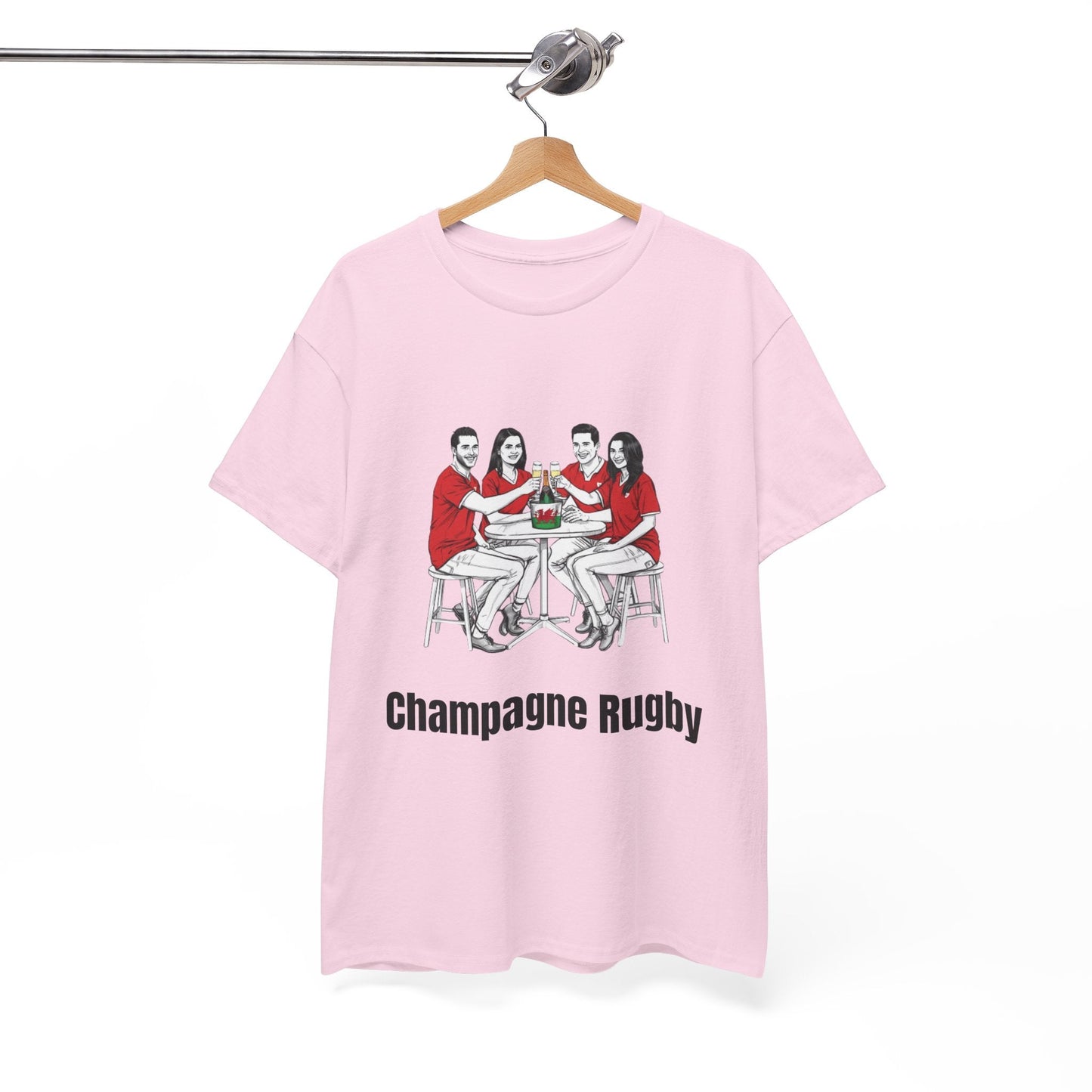 Champagne Rugby T-shirt - Six Nations Wales Fan Gift - Rugby & Beer
