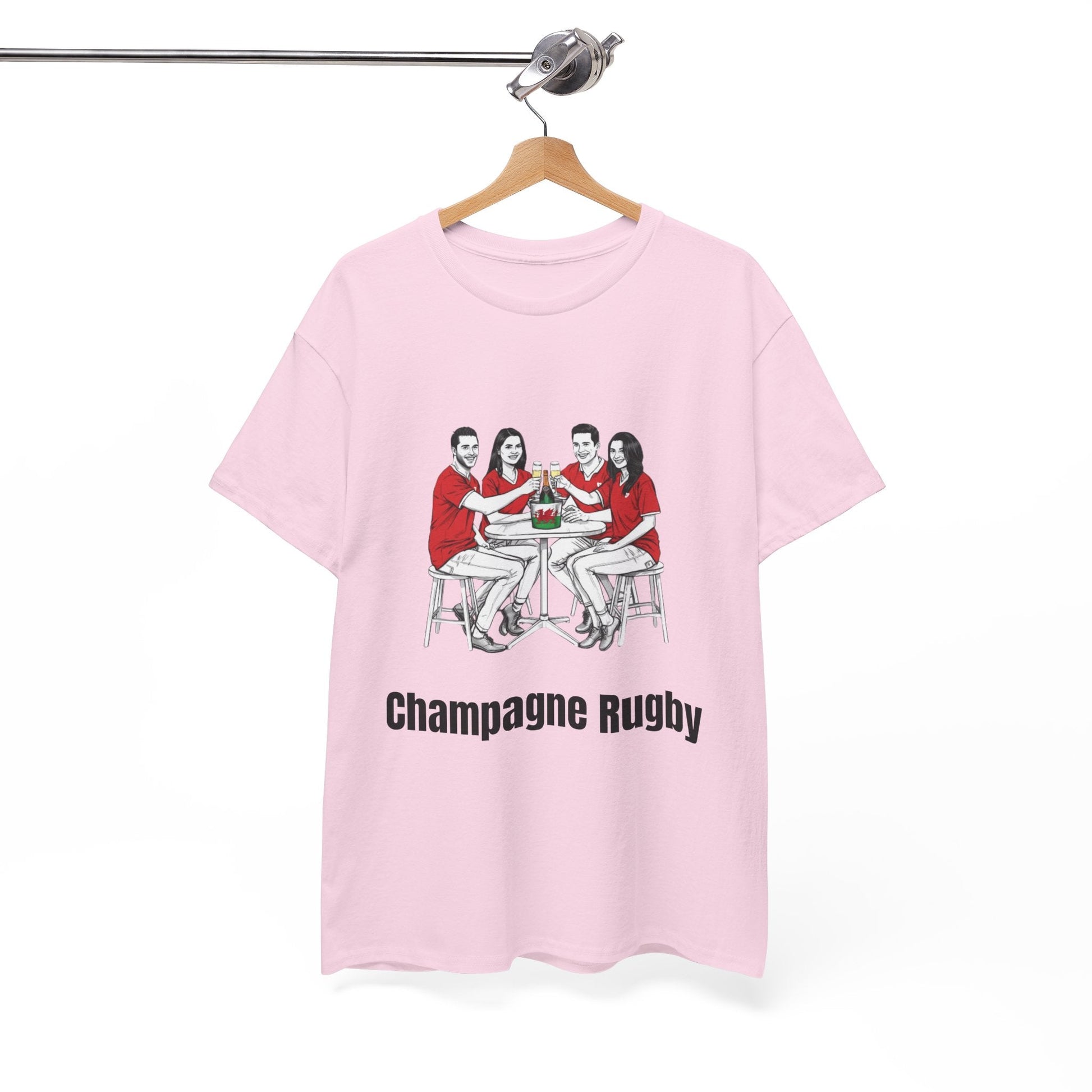 Champagne Rugby T-shirt - Six Nations Wales Fan Gift - Rugby & Beer