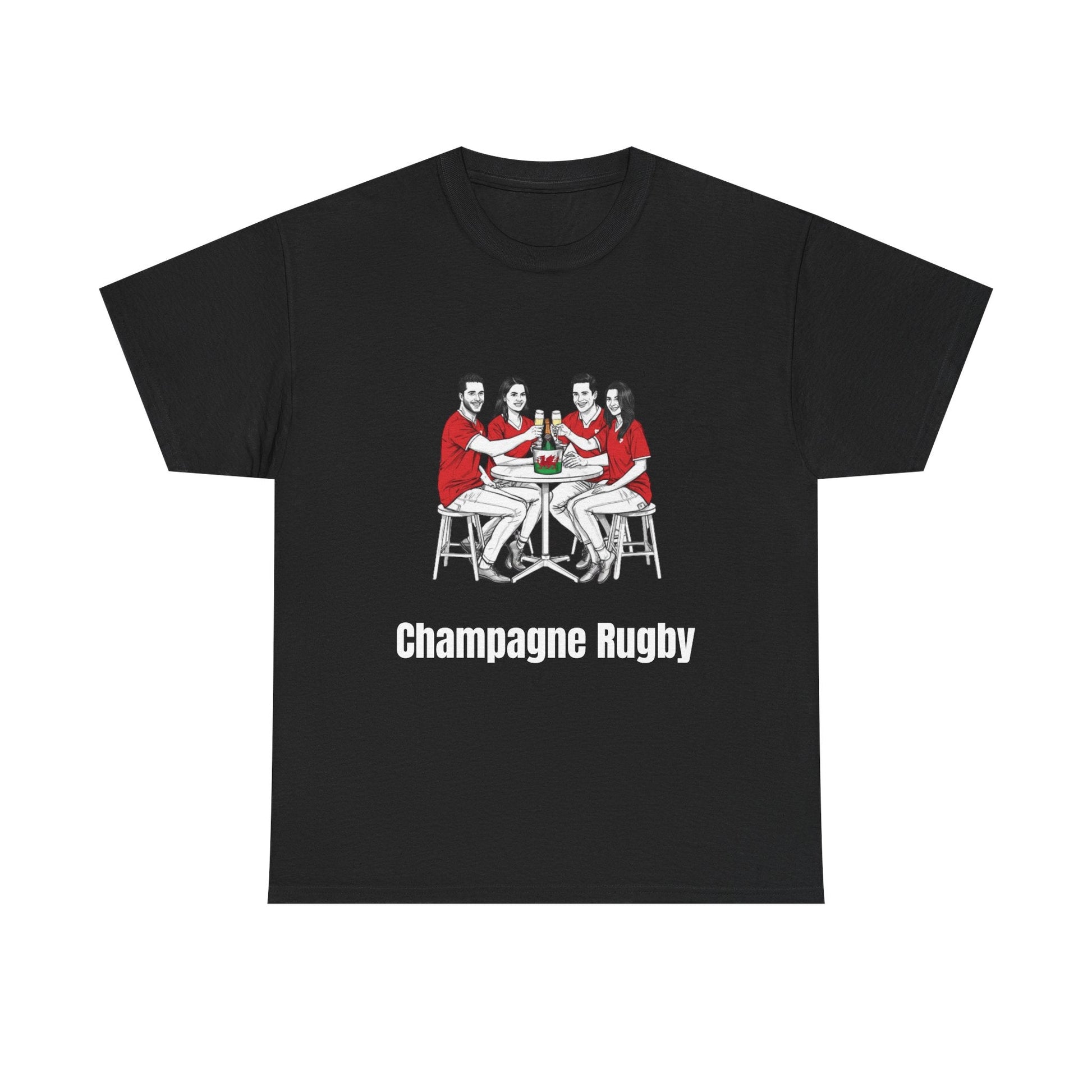 Champagne Rugby T-shirt - Six Nations Wales Fan Gift - Rugby & Beer