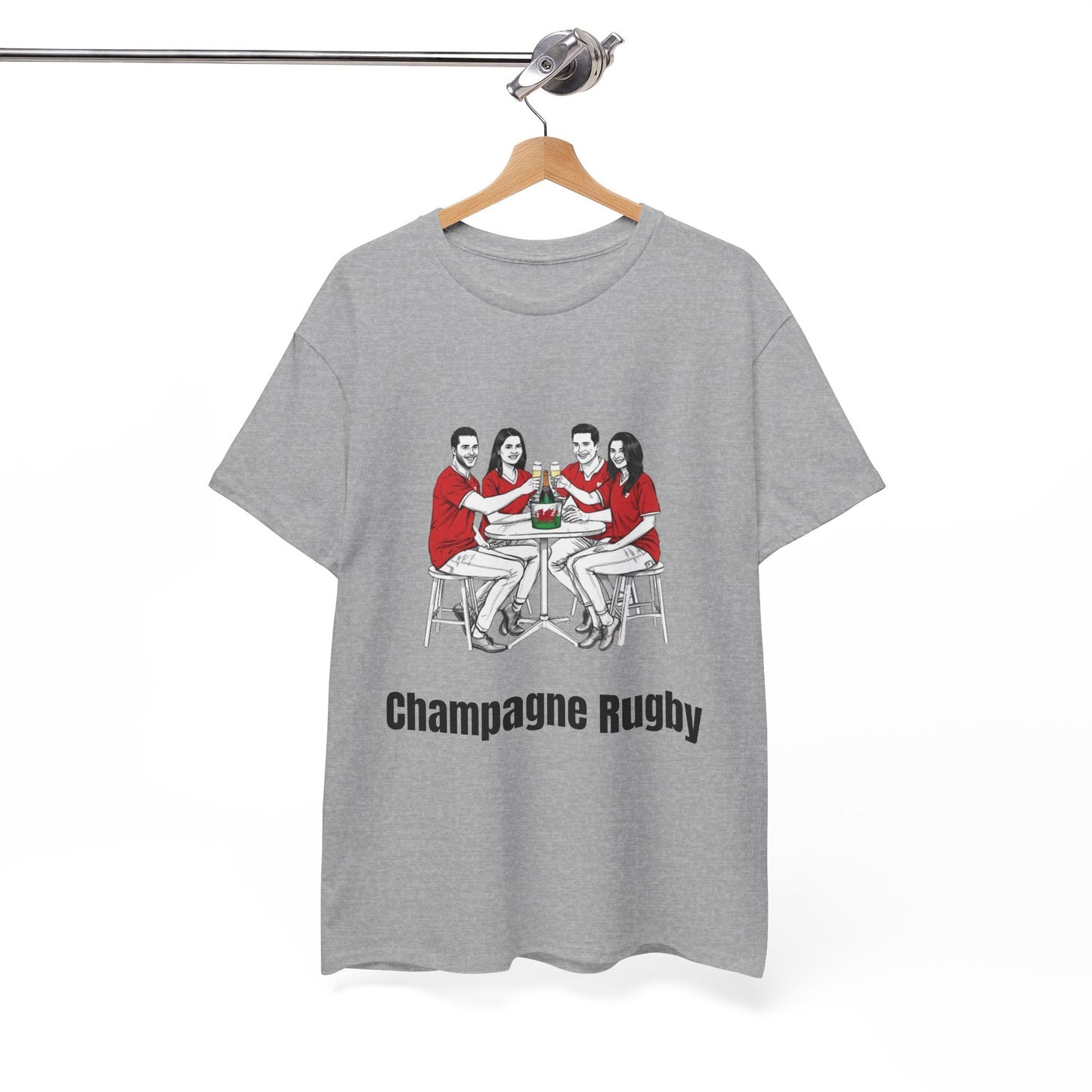 Champagne Rugby T-shirt - Six Nations Wales Fan Gift - Rugby & Beer