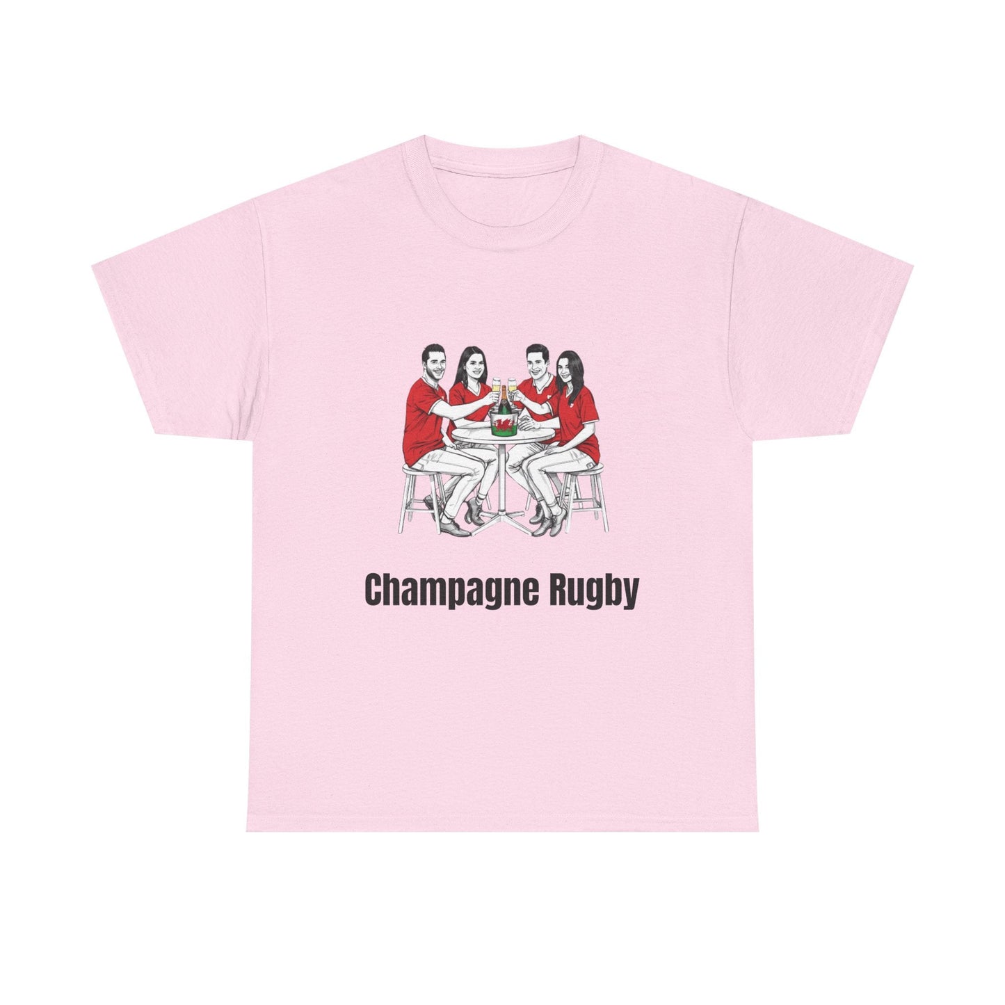 Champagne Rugby T-shirt - Six Nations Wales Fan Gift - Rugby & Beer