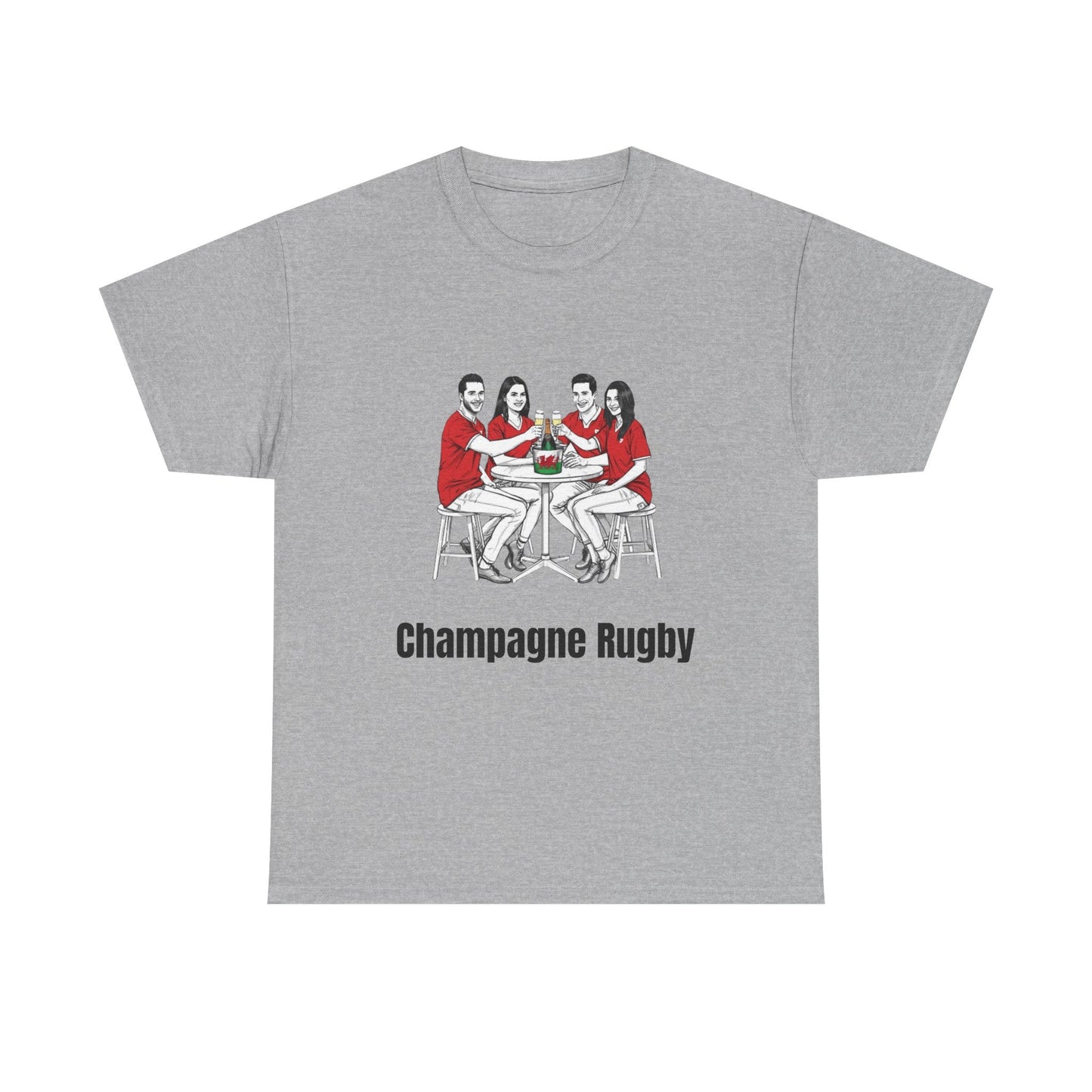 Champagne Rugby T-shirt - Six Nations Wales Fan Gift - Rugby & Beer