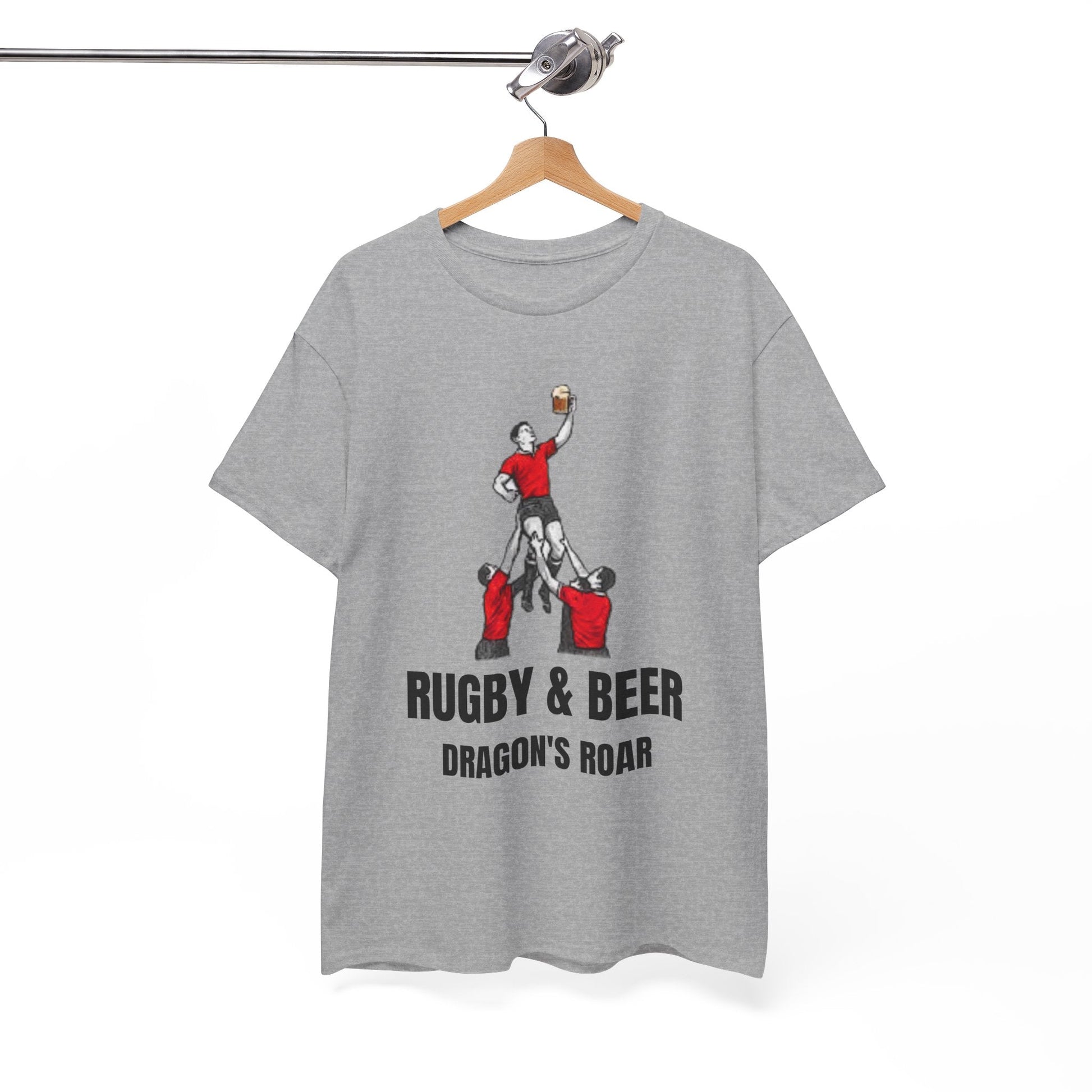 Dragon’s Roar Wales Rugby T-Shirt | Rugby & Beer Fan Tee - Rugby & Beer