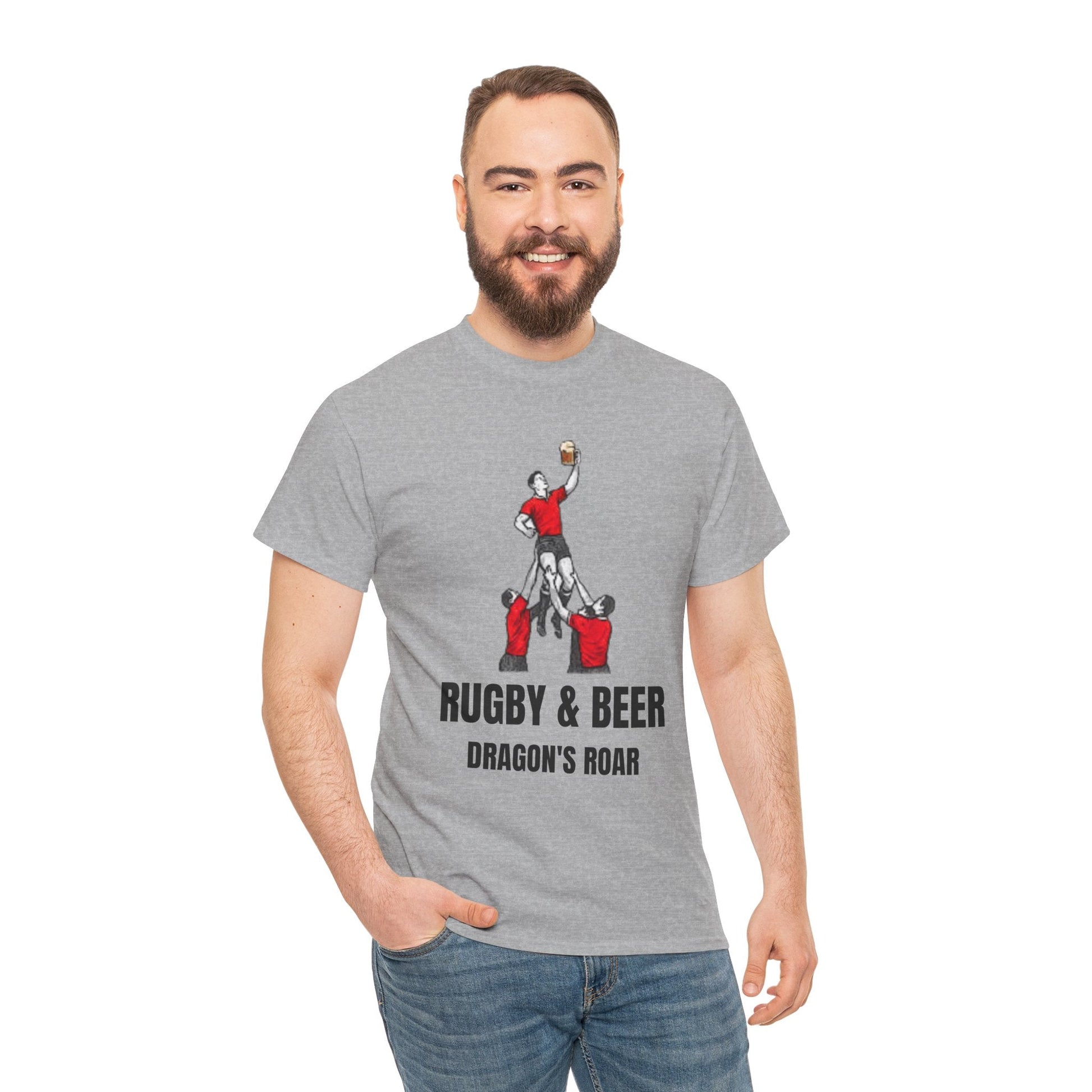Dragon’s Roar Wales Rugby T-Shirt | Rugby & Beer Fan Tee - Rugby & Beer