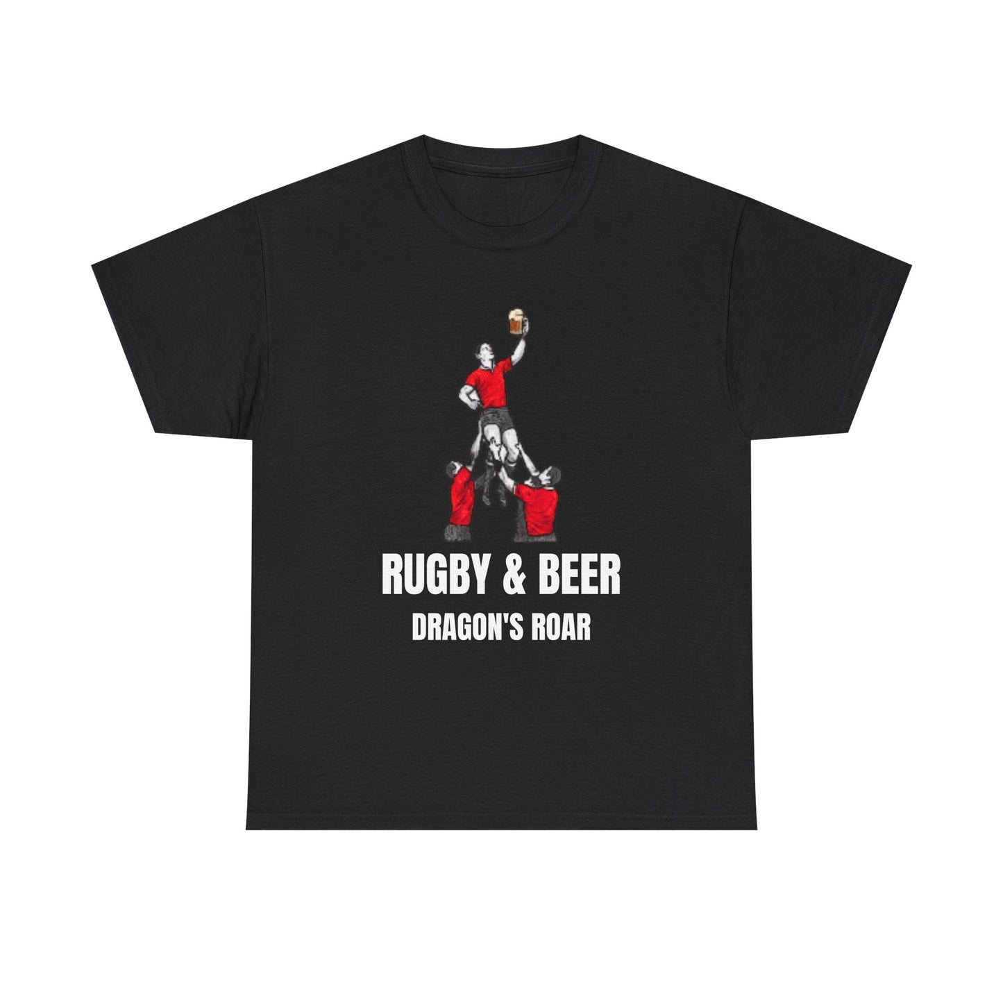 Dragon’s Roar Wales Rugby T-Shirt | Rugby & Beer Fan Tee - Rugby & Beer