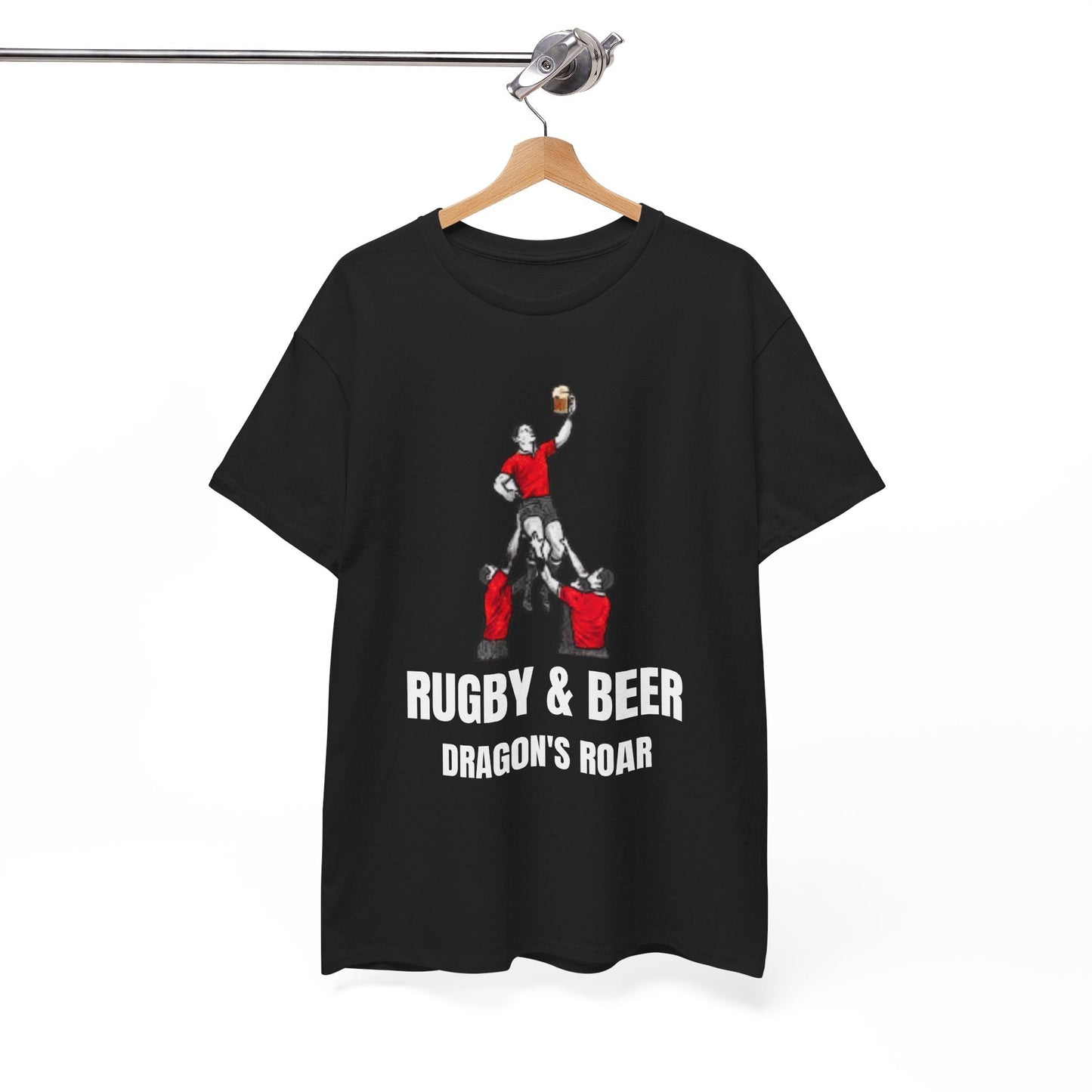 Dragon’s Roar Wales Rugby T-Shirt | Rugby & Beer Fan Tee - Rugby & Beer