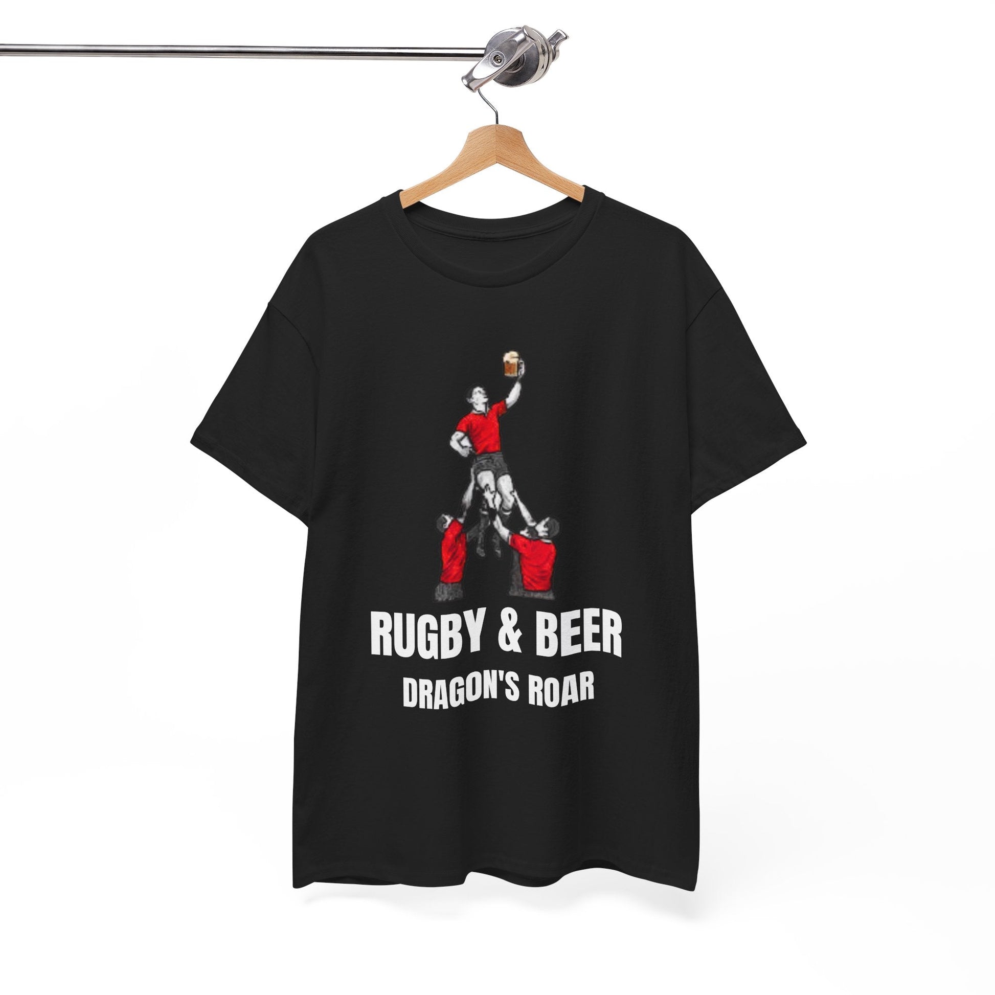 Dragon’s Roar Wales Rugby T-Shirt | Rugby & Beer Fan Tee - Rugby & Beer