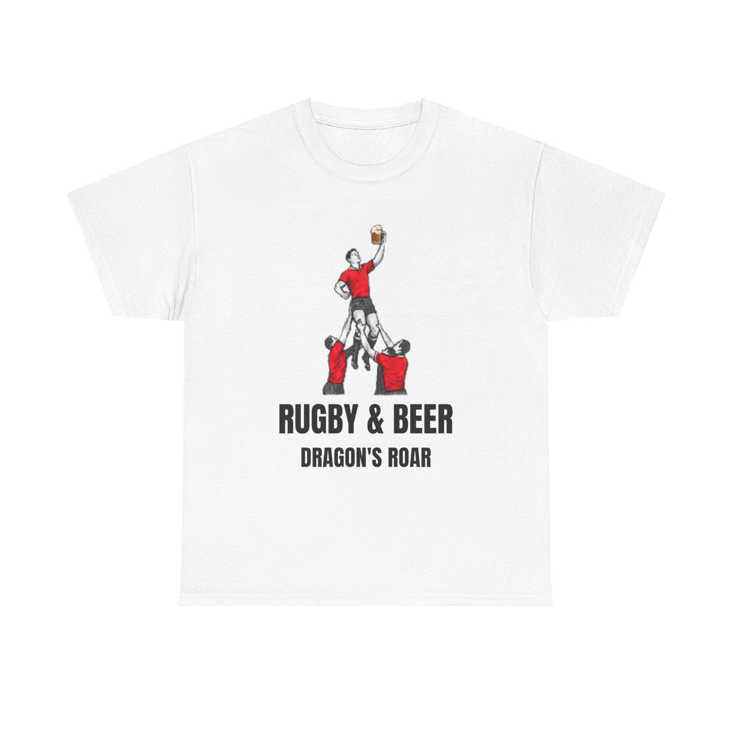 Dragon’s Roar Wales Rugby T-Shirt | Rugby & Beer Fan Tee - Rugby & Beer