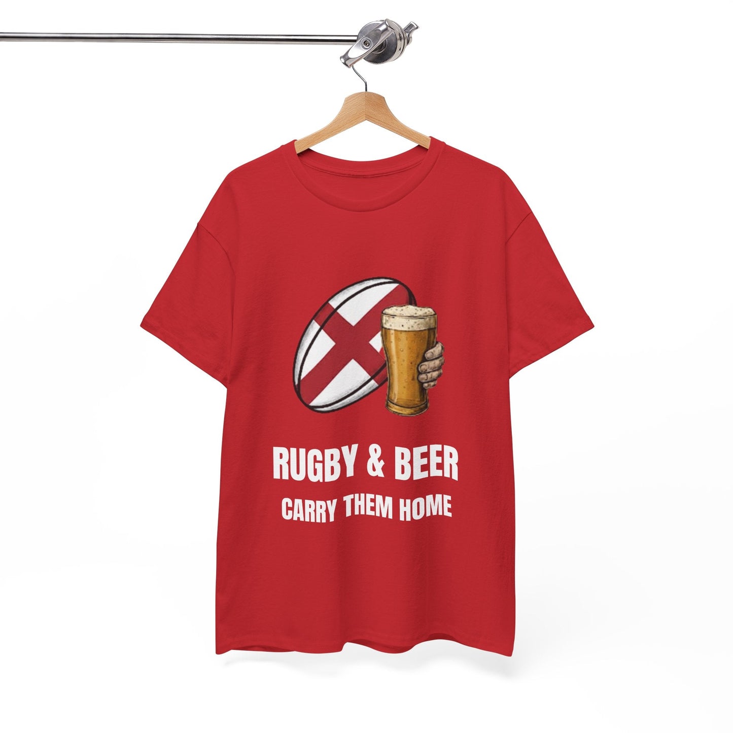 England Rugby & Beer T-Shirt - Carry Them Home Fan Tee | Match Day Apparel - Rugby & Beer