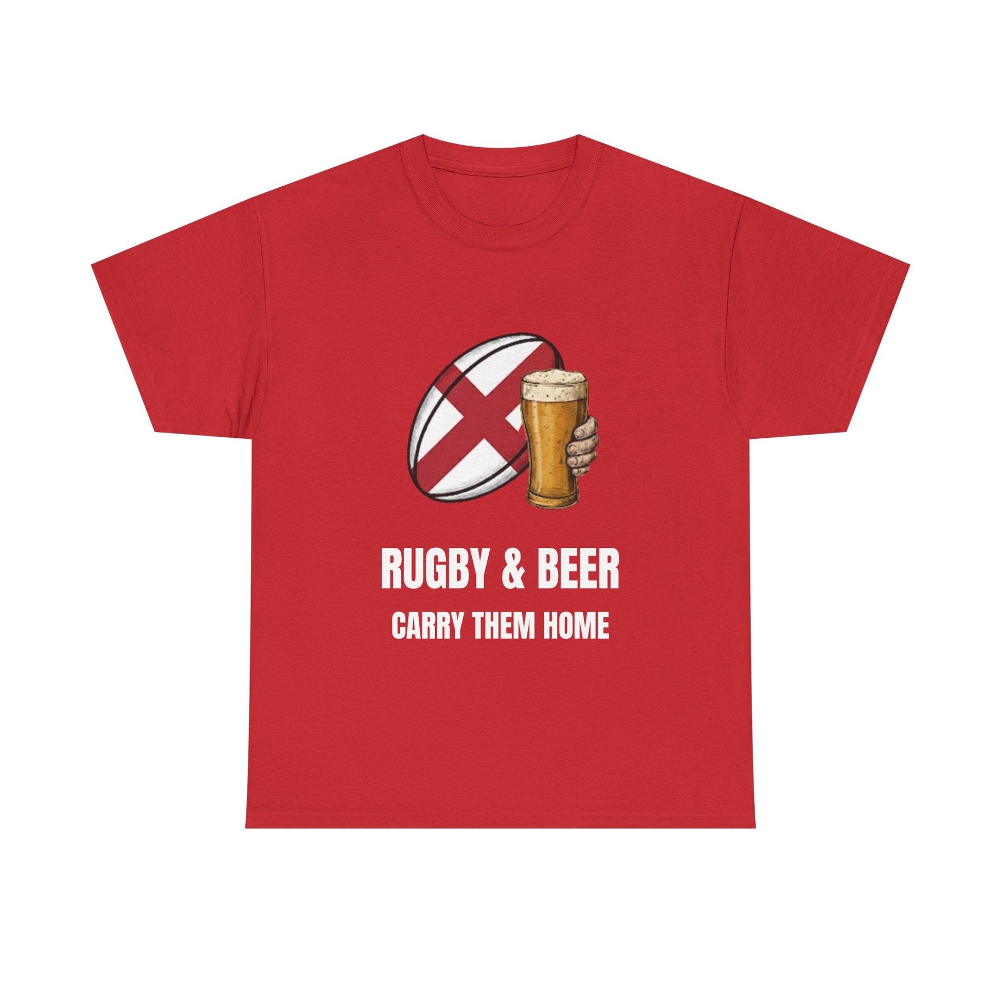 England Rugby & Beer T-Shirt - Carry Them Home Fan Tee | Match Day Apparel - Rugby & Beer