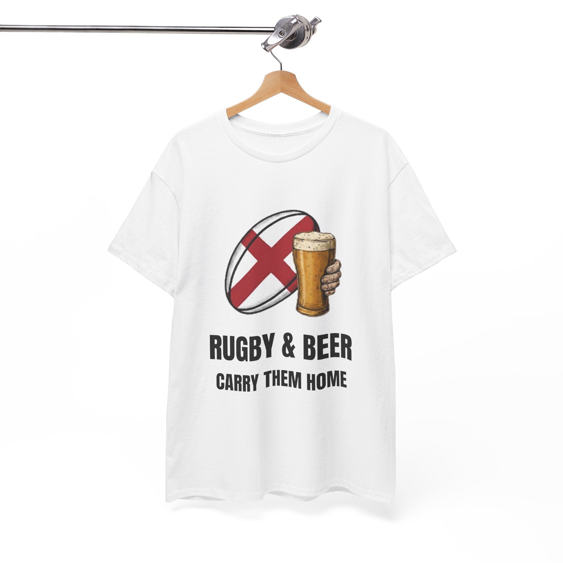 England Rugby & Beer T-Shirt - Carry Them Home Fan Tee | Match Day Apparel - Rugby & Beer
