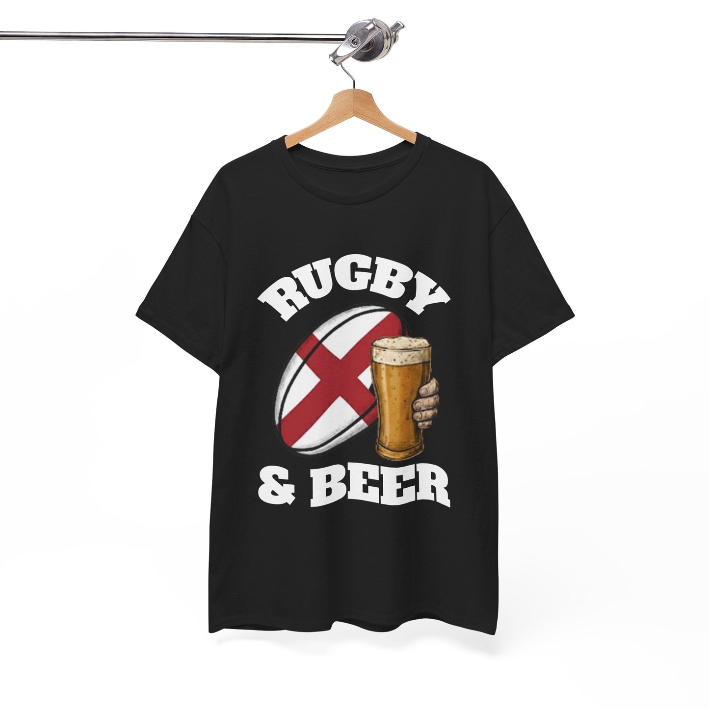 England Rugby & Beer T-Shirt – Perfect for Match Days, Gifts & Lads Trips - Rugby & Beer