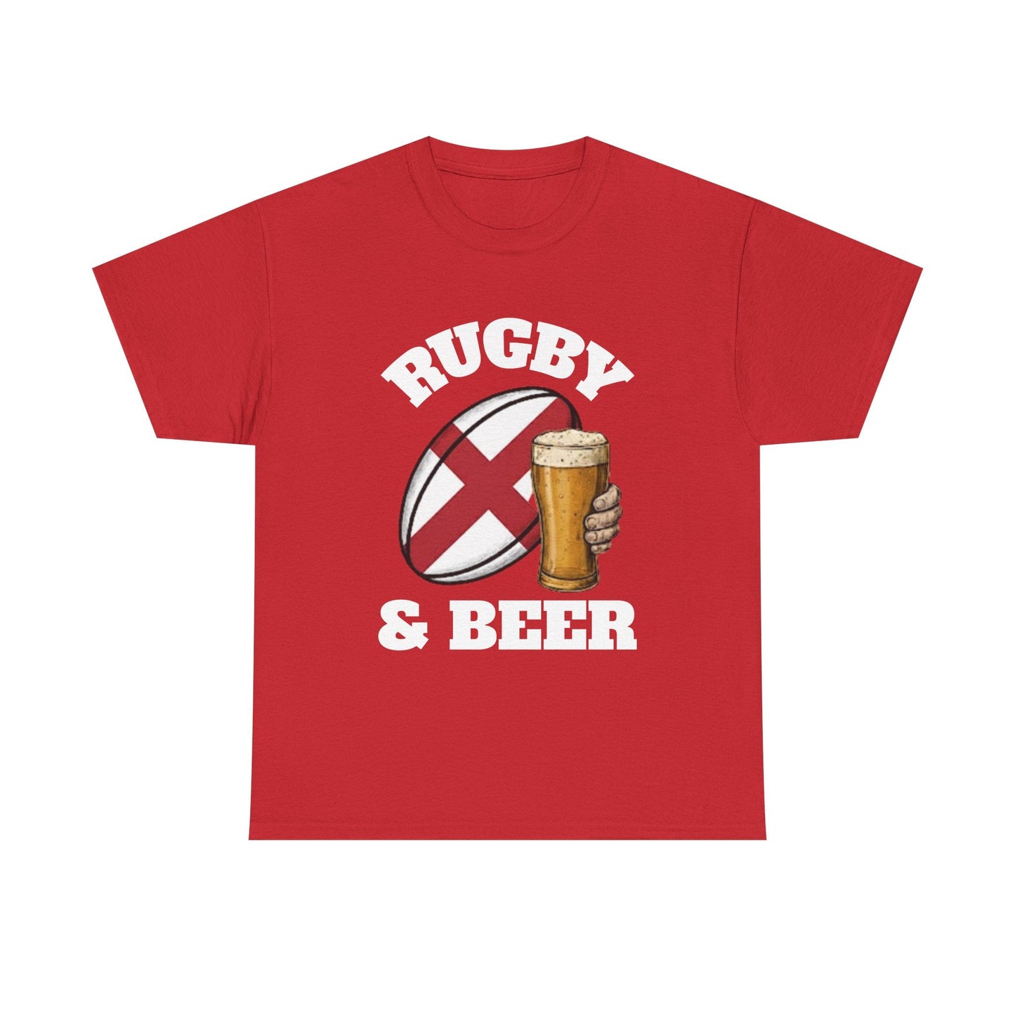 England Rugby & Beer T-Shirt – Perfect for Match Days, Gifts & Lads Trips - Rugby & Beer